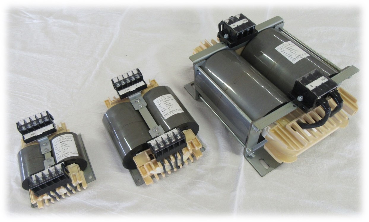 Space-saving and lightweight transformer, NCW500 series ,500VA,Input100,110,120V, Output 200V,2.5A,Horizontal type