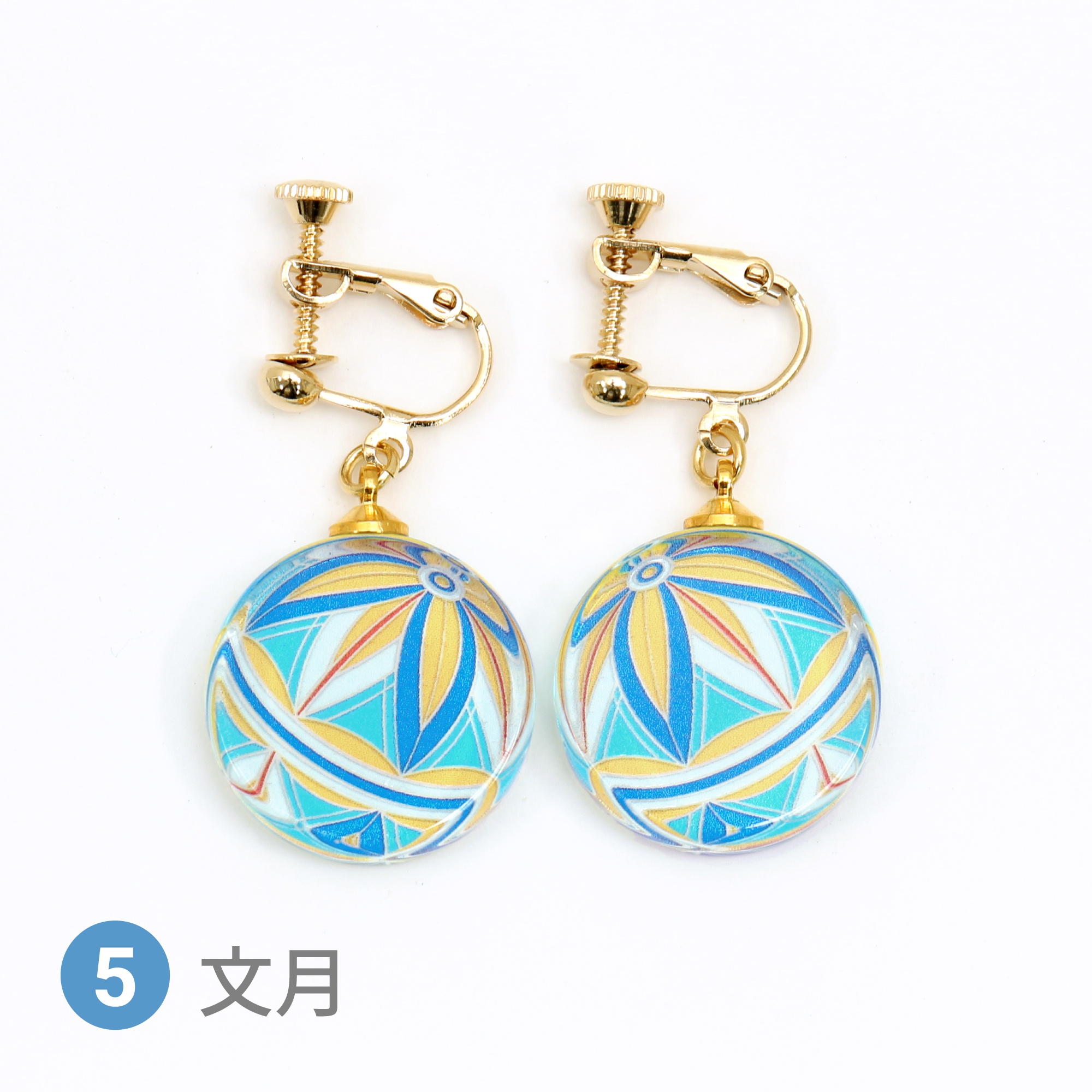 Glass accessories Earring TEMARI-ss- July round shape