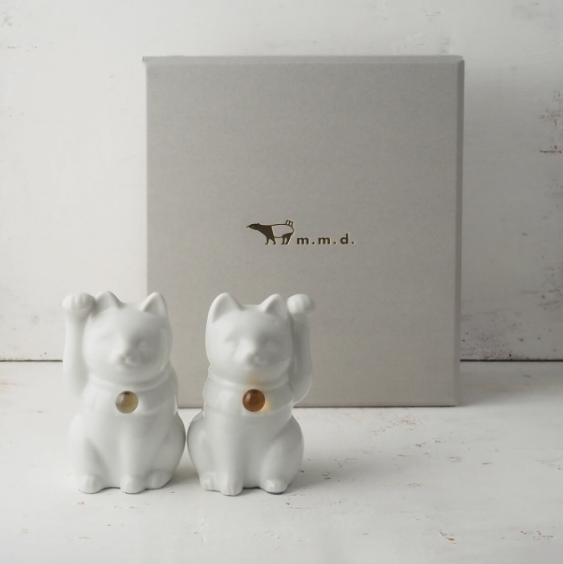 Jeramic lucky cat pair set