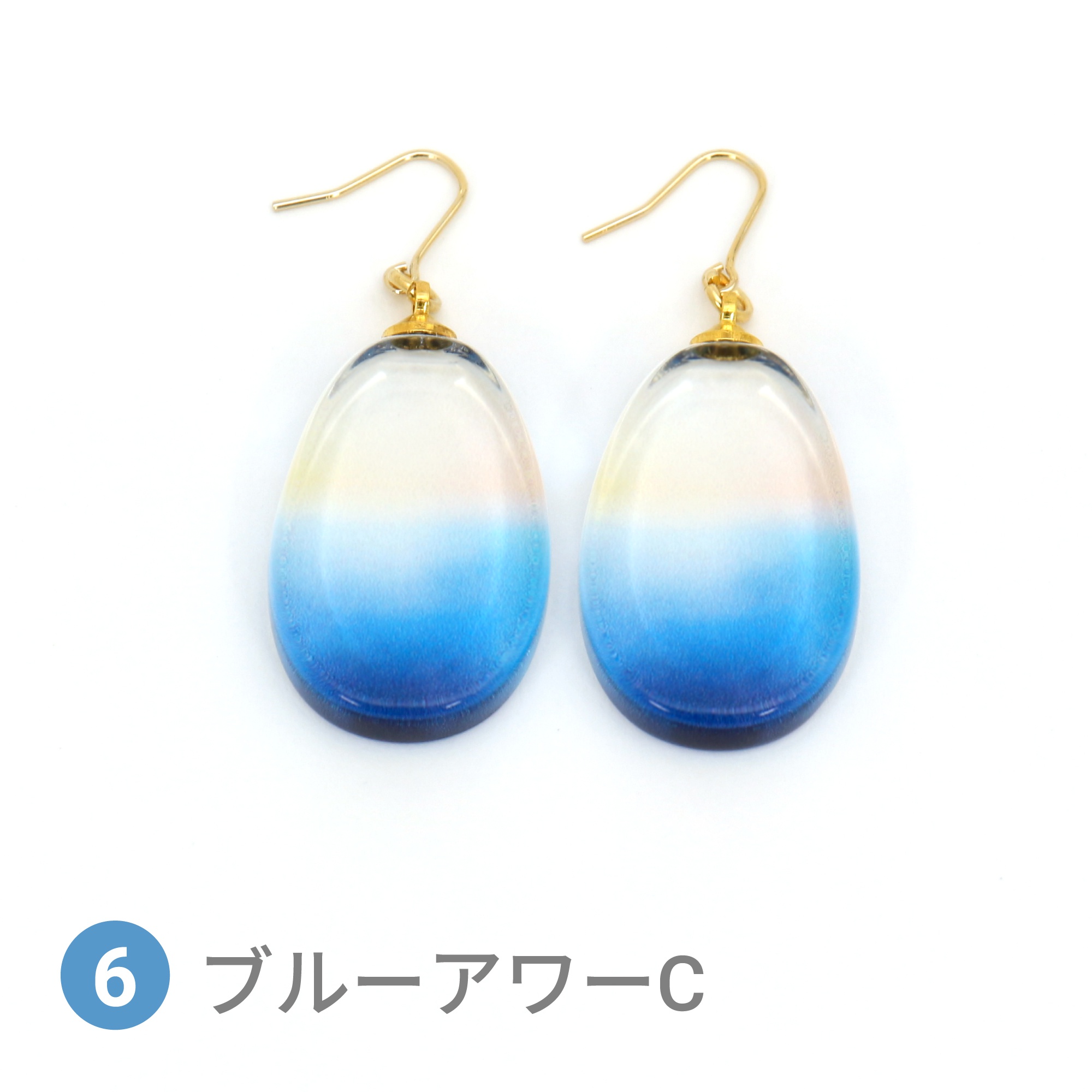 Glass accessories Pierced Earring SKY COLOR blue hour C drop shape