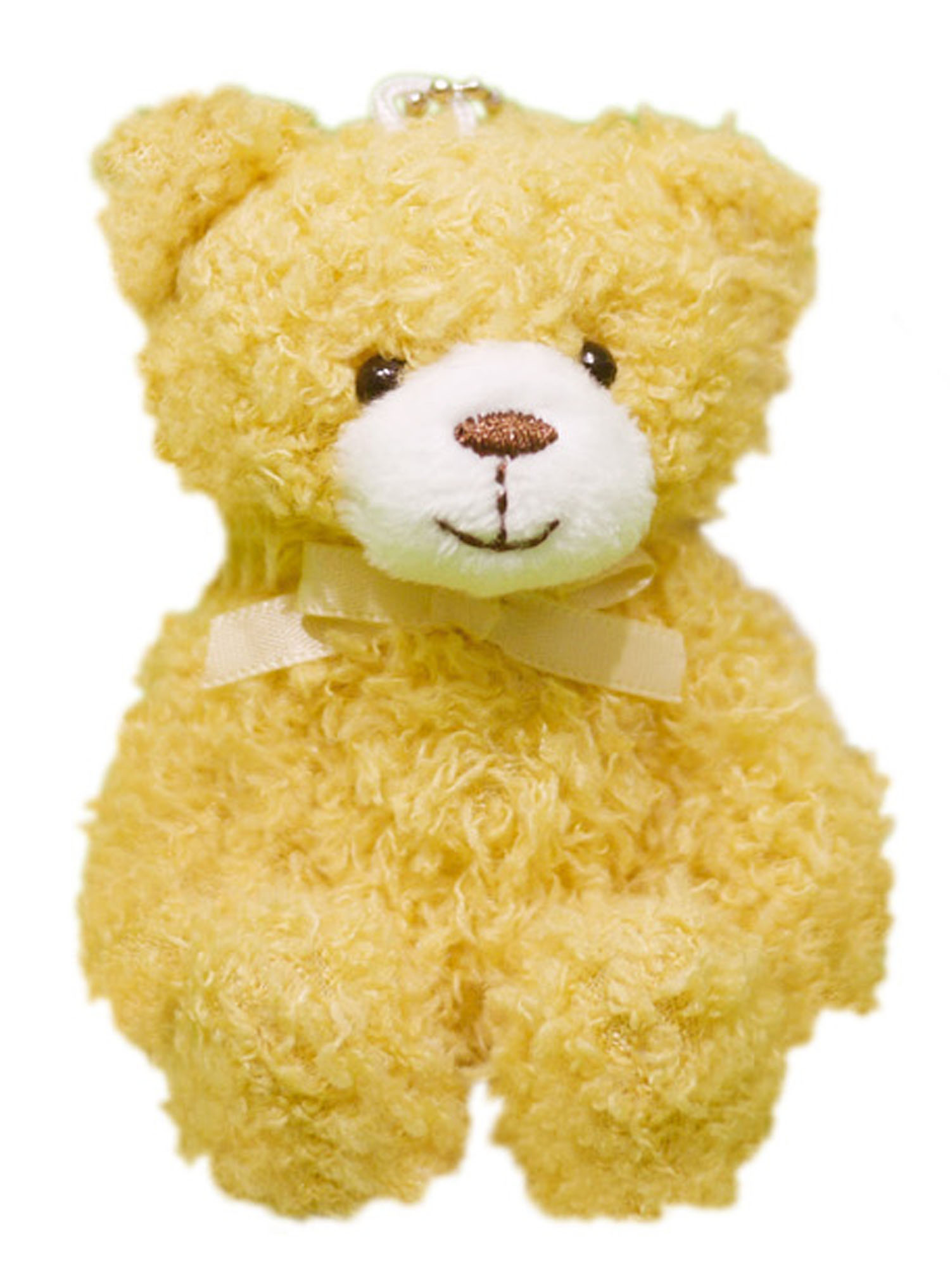 Mini mascot with ball chain, ribbon bear, yellow
