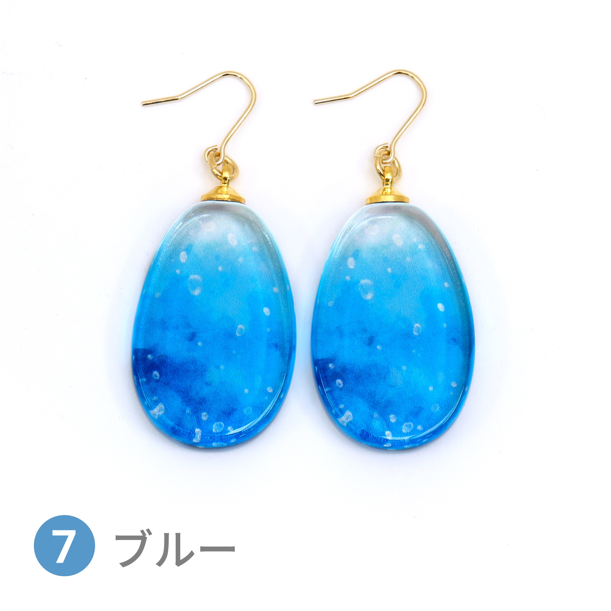 Glass accessories Pierced Earring SODA blue drop shape