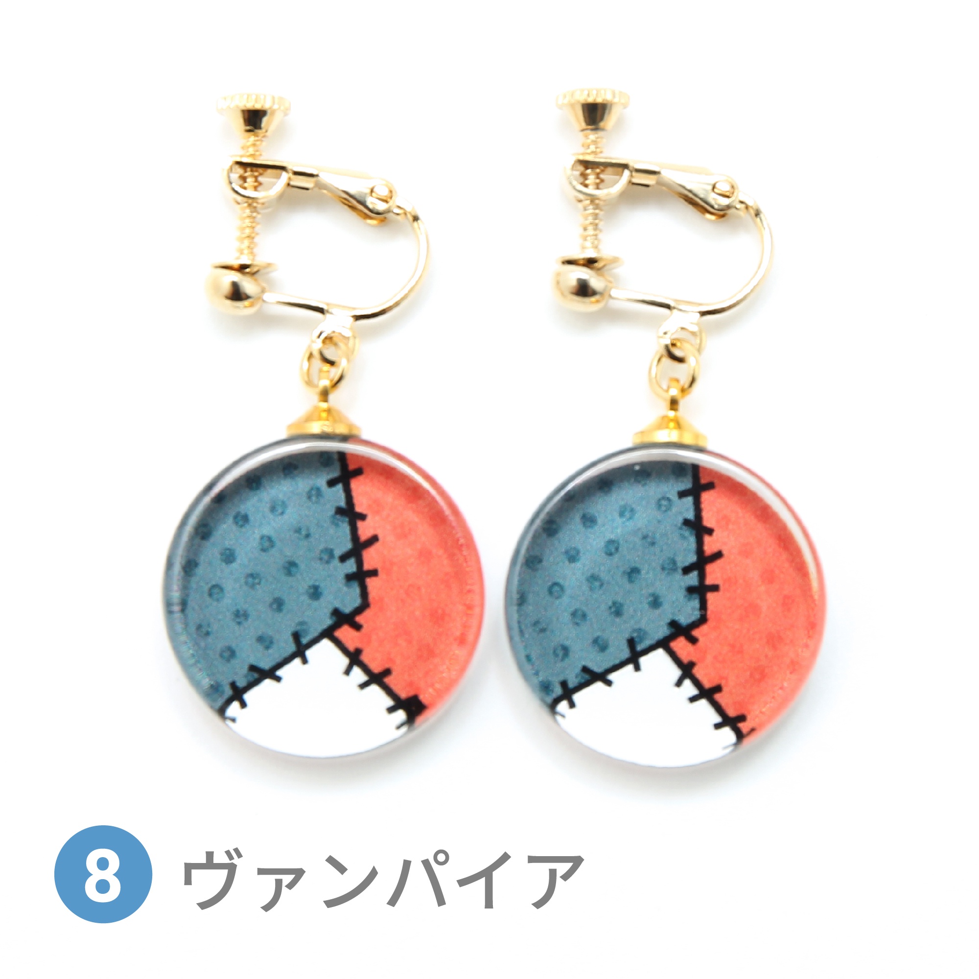 Glass accessories Earring PATCHWORK vampire round shape