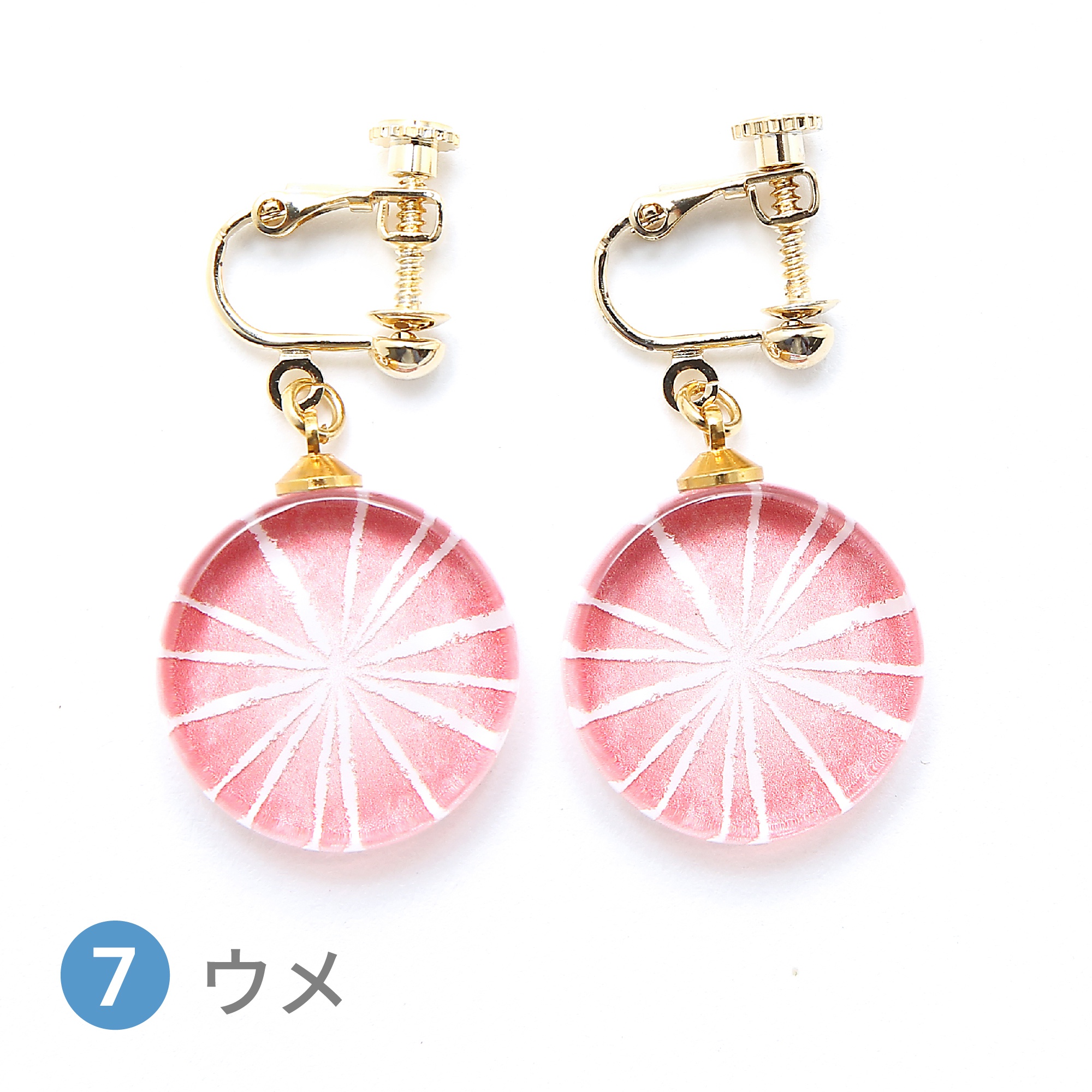 Glass accessories Earring candy Japanese apricot round shape