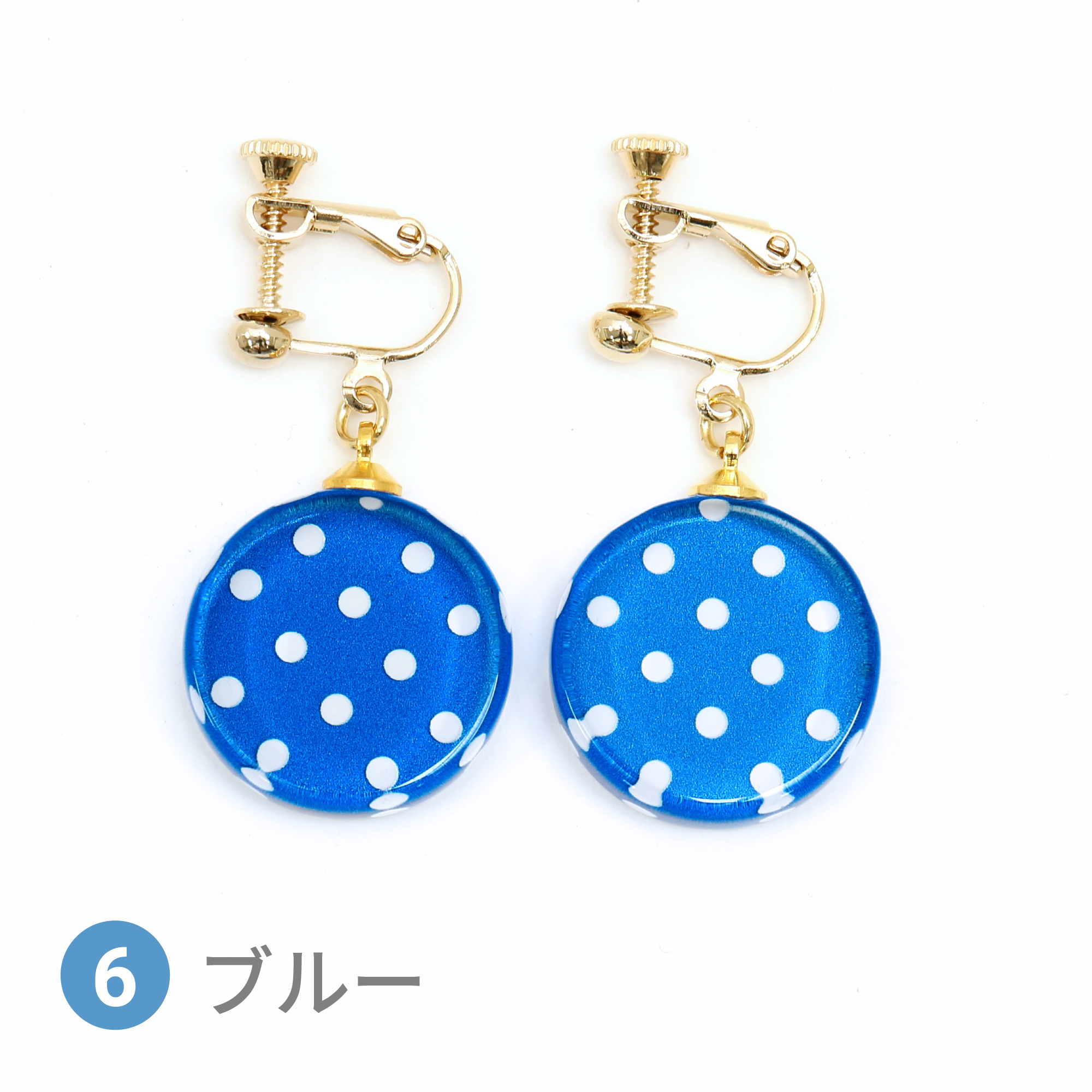 Glass accessories Earring DOT blue round shape