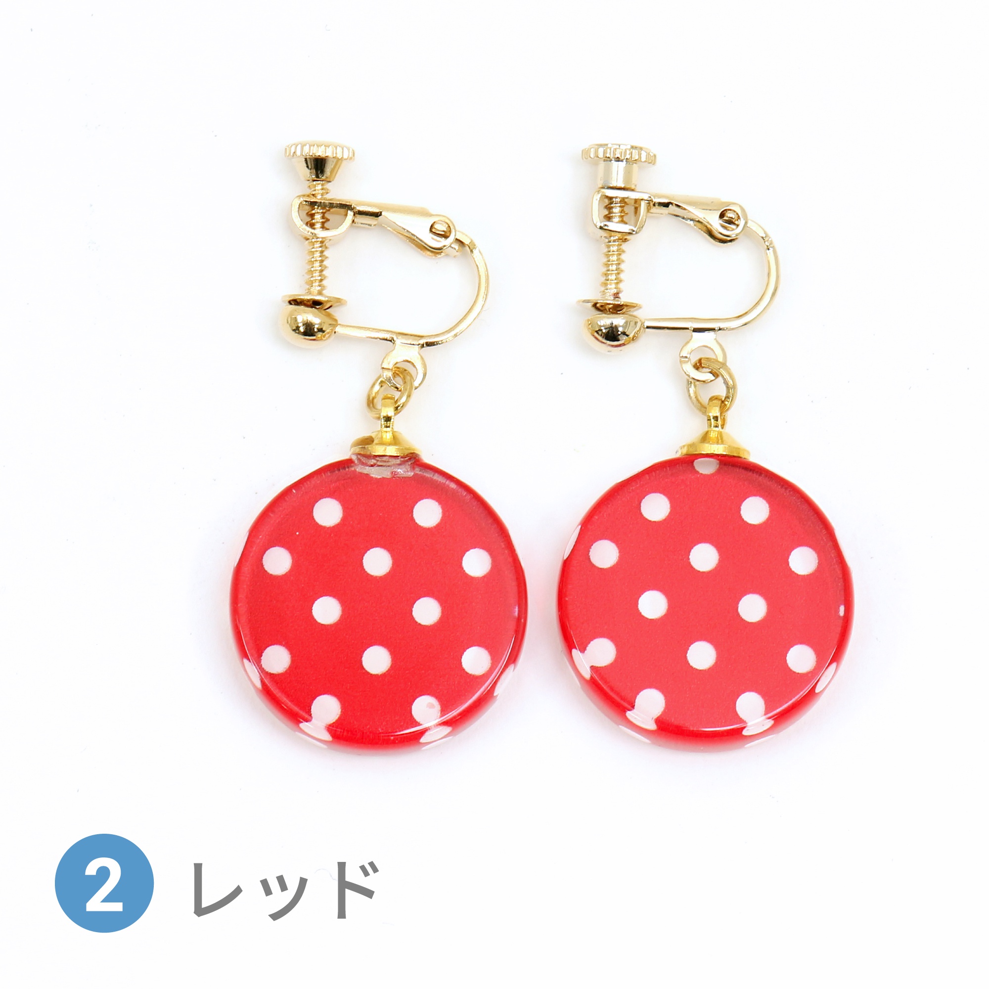 Glass accessories Earring DOT red round shape