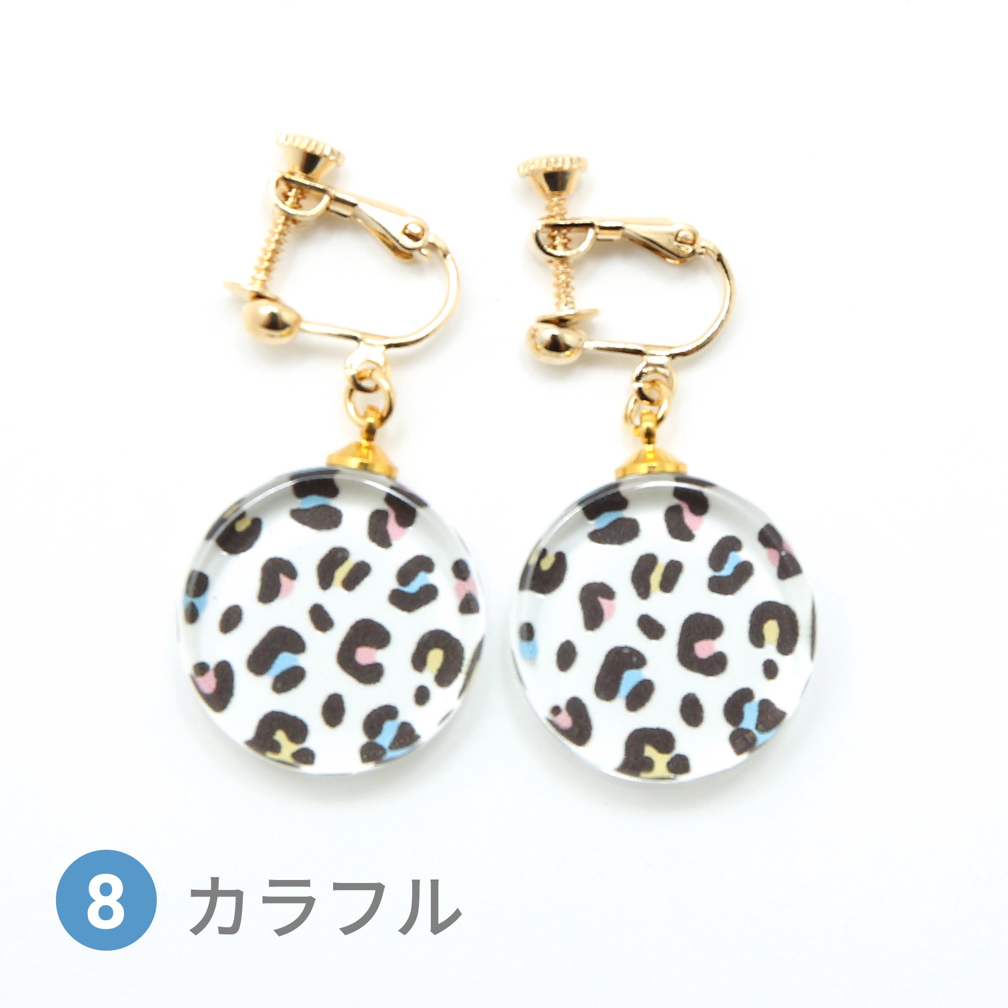 Glass accessories Earring LEOPARD colorful round shape
