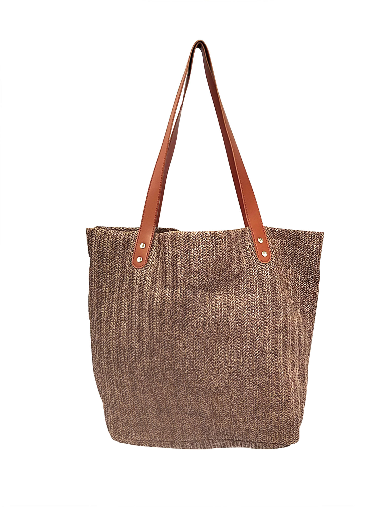 Knitted tote bag brown