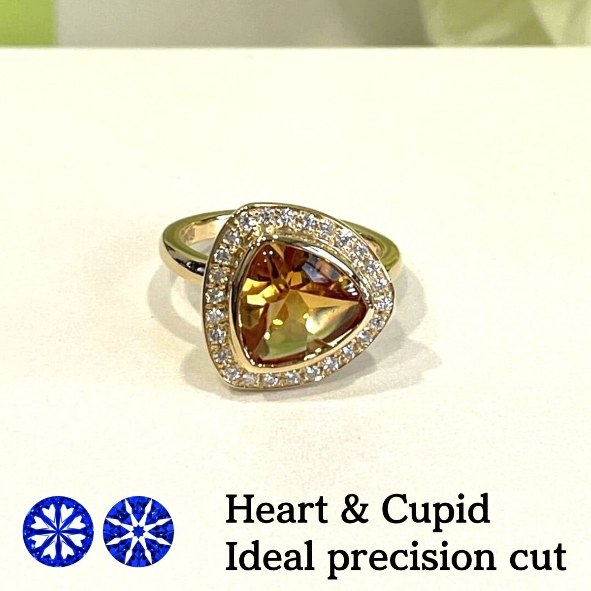 [one of a kind]K18 Citrine diamond Ring Citrine 3.000ct diamond 0.220ct(Ideal precision cut)size :JCS11 US6(adjustable)