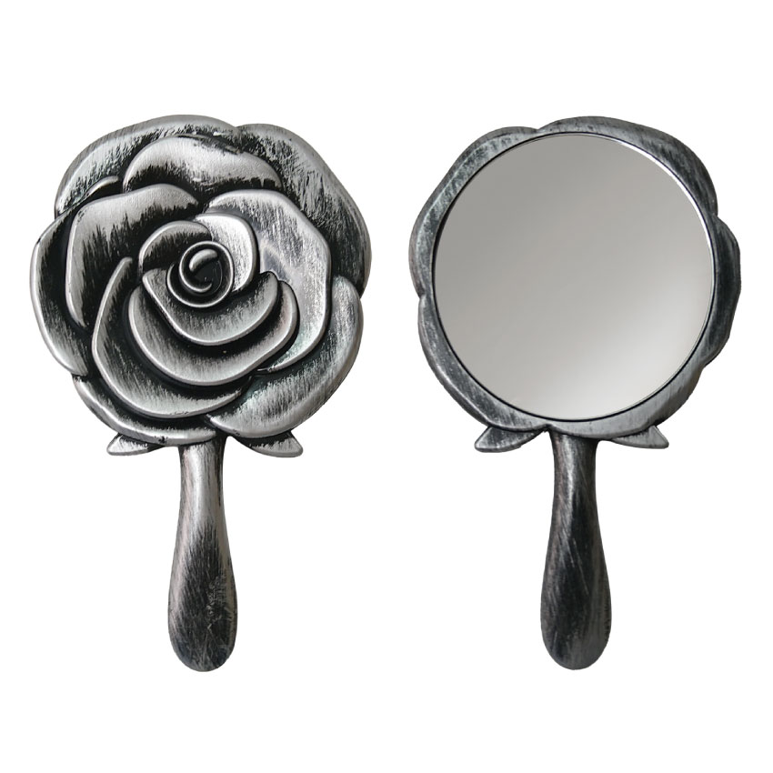 Rose Antique Series Mini Hand Mirror Antique Silver