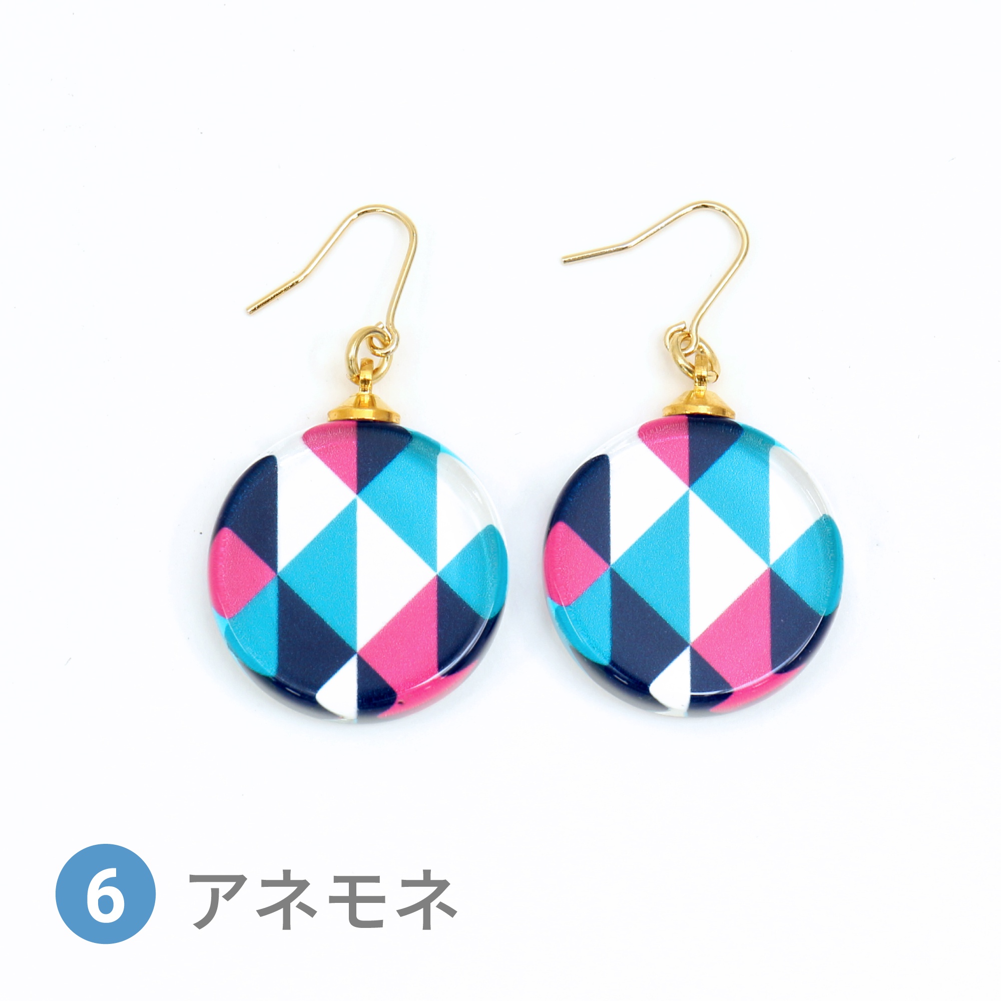 Glass accessories Pierced Earring DELTA anemone round shape