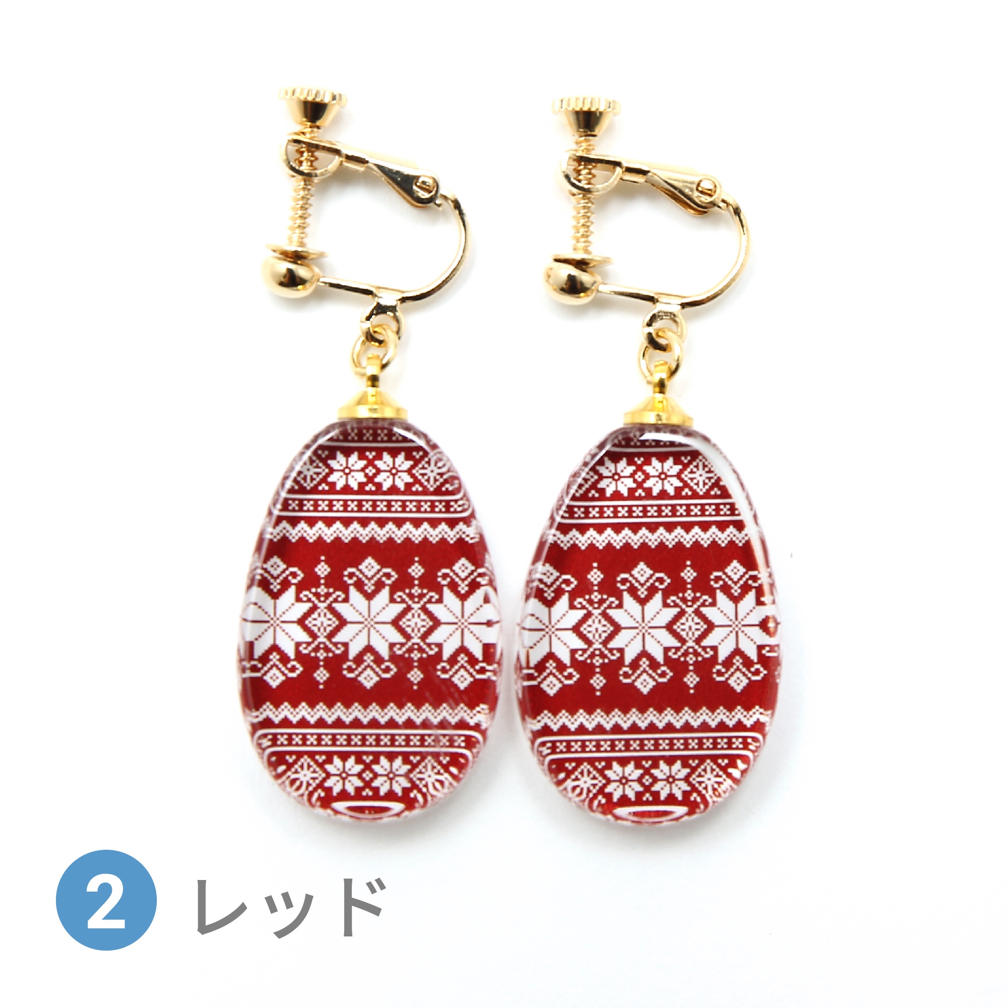 Glass accessories Earring NORDIC red drop shape