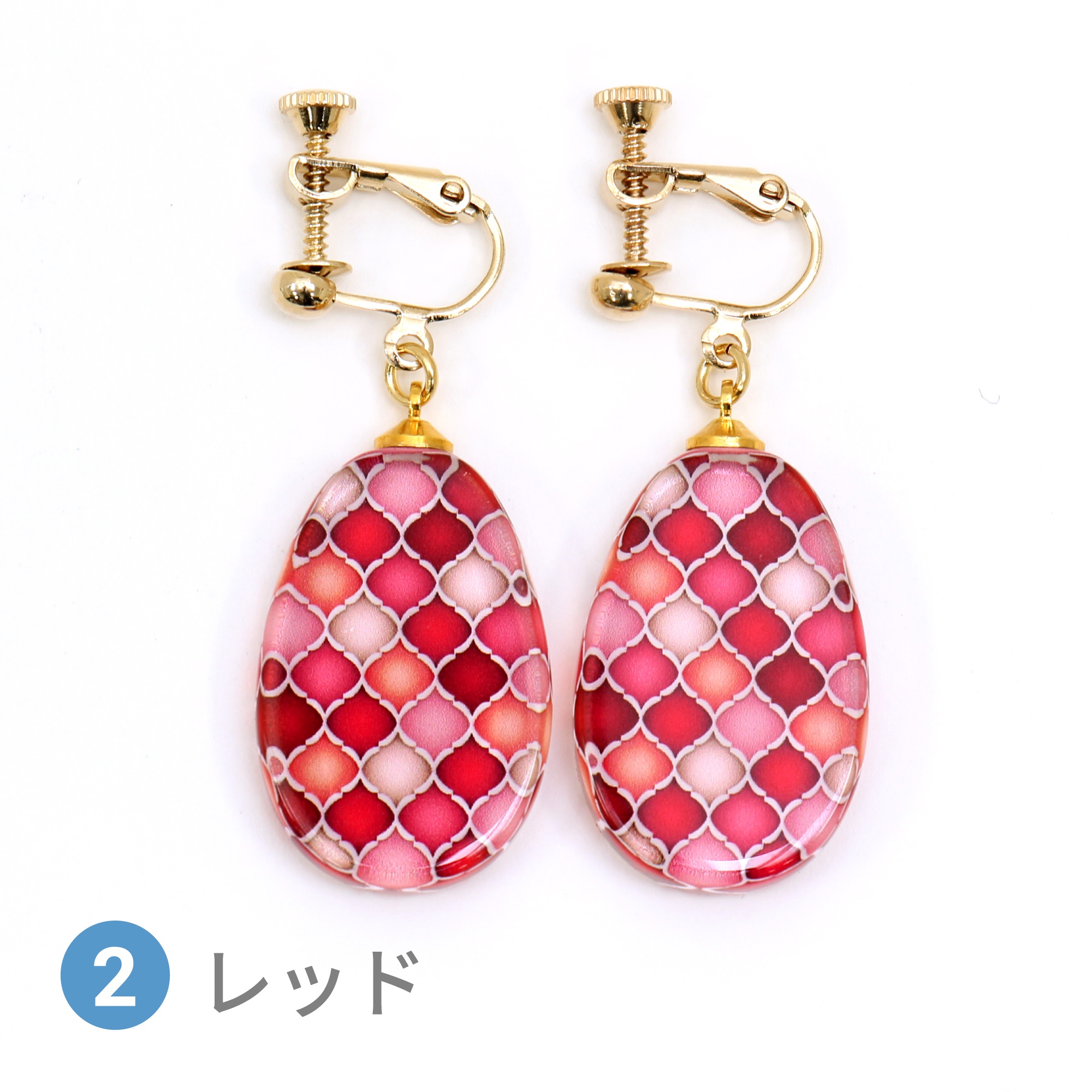 Glass accessories Earring MOROCCAN red drop shape