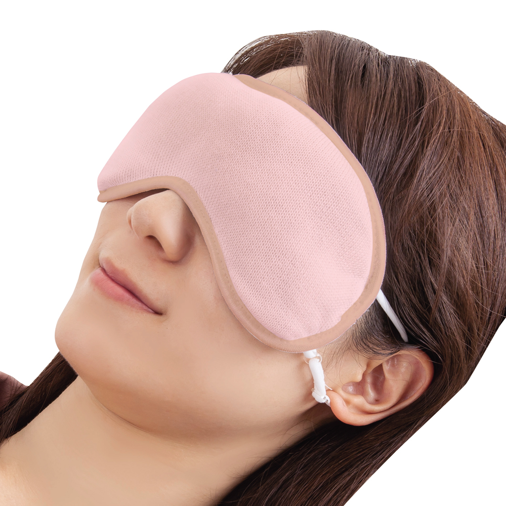 Moisturizing silk fluffy eye mask with pouch  Pink