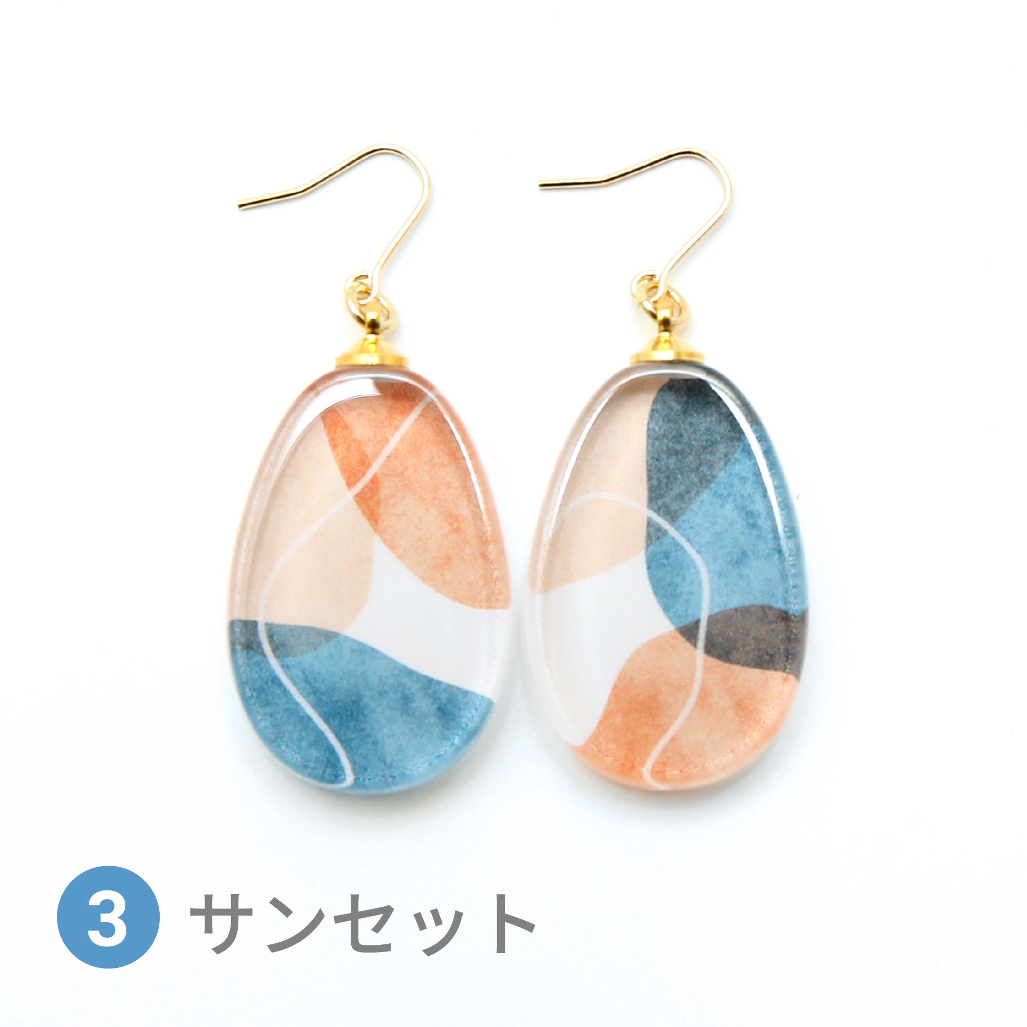 Glass accessories Pierced Earring PAINT sunset drop shape