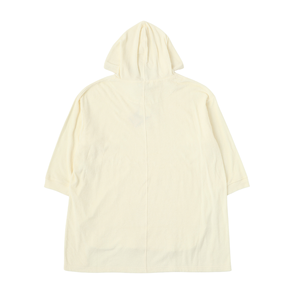 Cotton Cashmere Pile Hooded Tunic  WHT  M