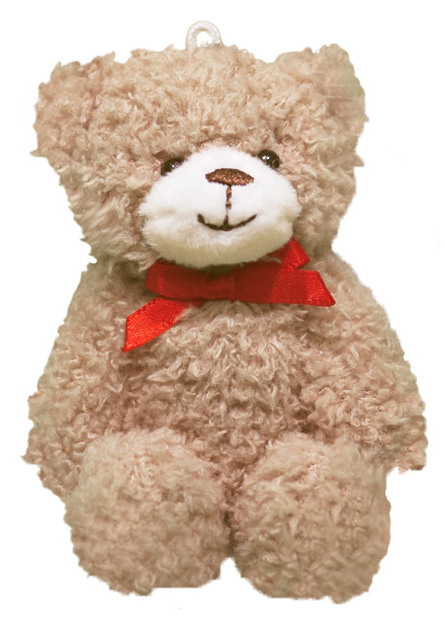 Mini mascot with ball chain, ribbon bear, beige