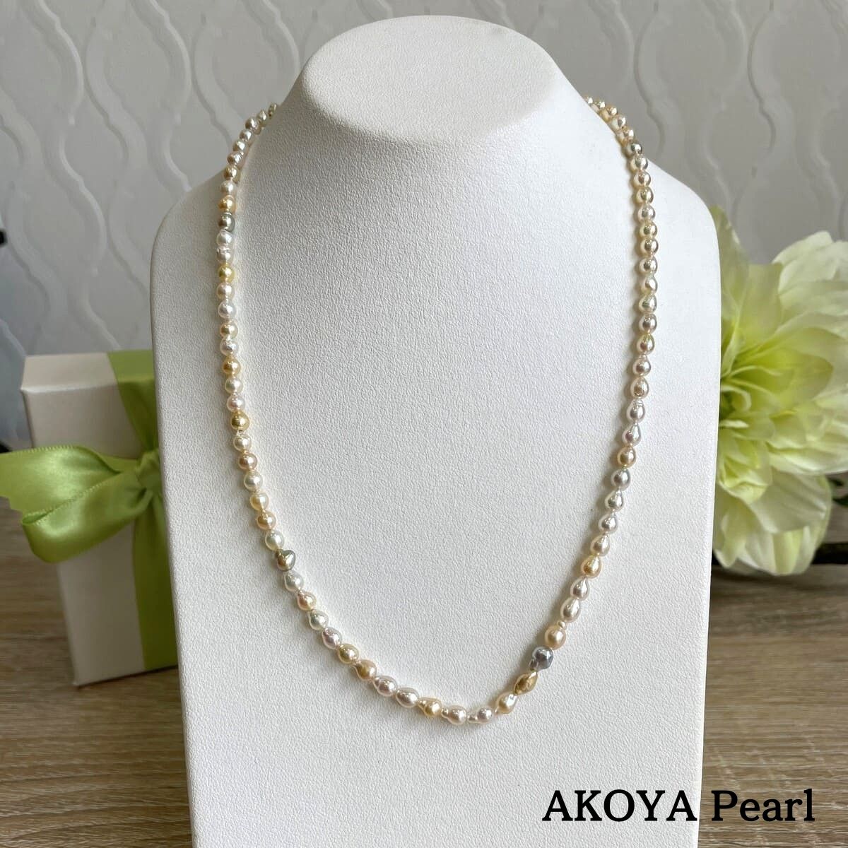 [AKOYA pearl] K18 babypearl necklace appropximately 40cm es-014