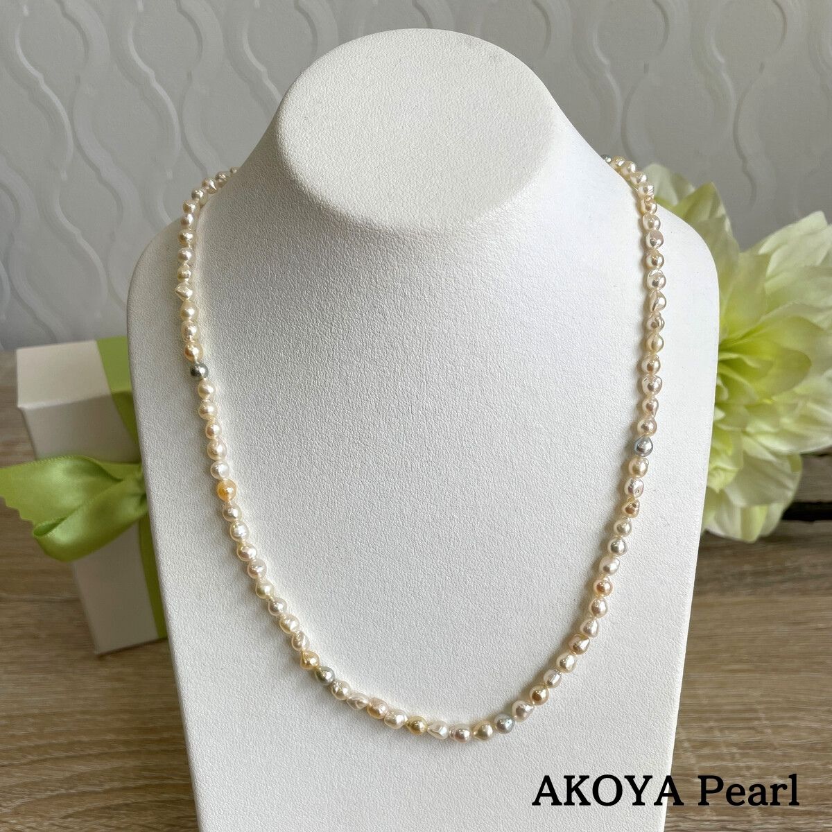 [AKOYA pearl] K18 babypearl necklace appropximately 40cm es-016