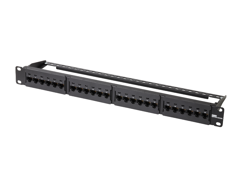 1U 24ports Patch Panel Kit for Cat.6 UUTP Cable(Include Modular Jacks)