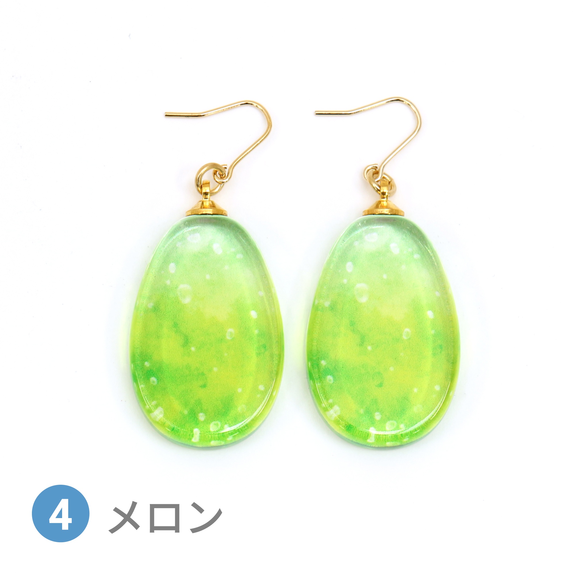 Glass accessories Pierced Earring SODA melon drop shape