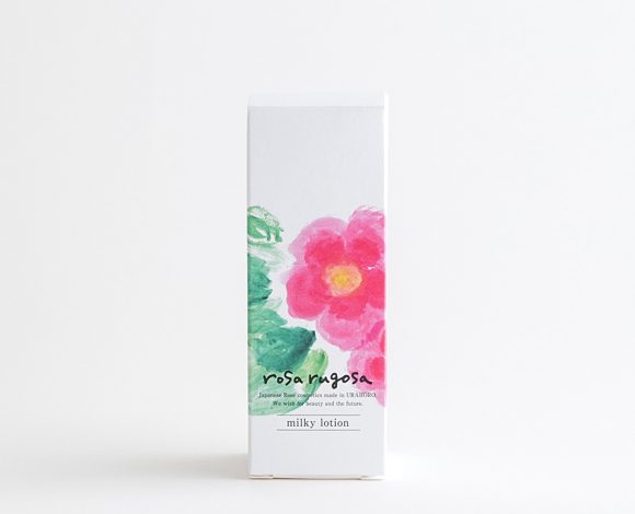 rosa rugosa - Moisturizing Milky Lotion with Hanamasu Flower Water (Hanamasu/Beach Rose is a native flower to Hokkaido)