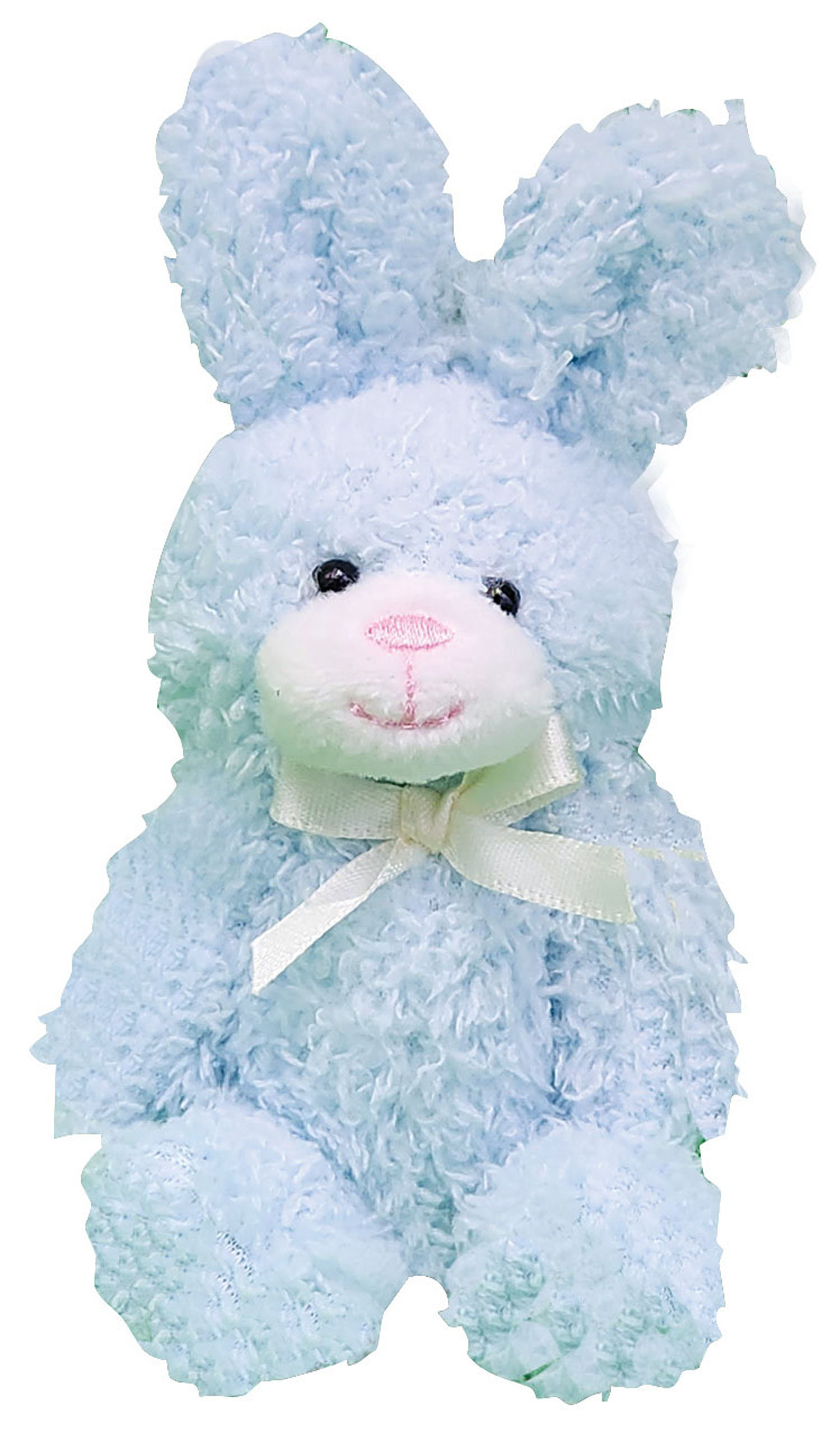 Mini mascot with ball chain, ribbon bunny, light blue