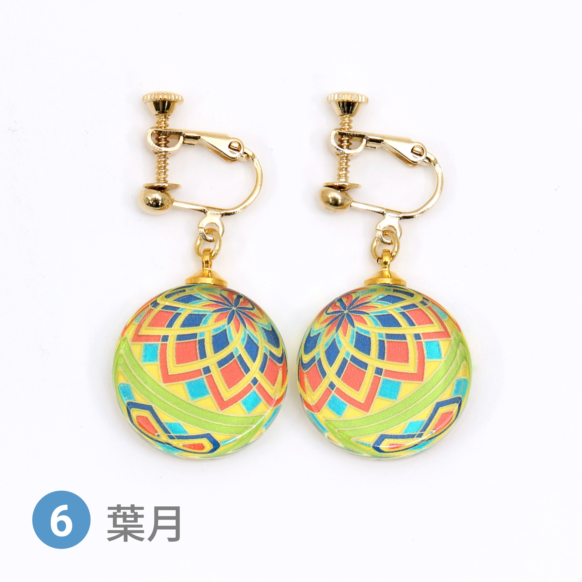 Glass accessories Earring TEMARI-ss- August round shape