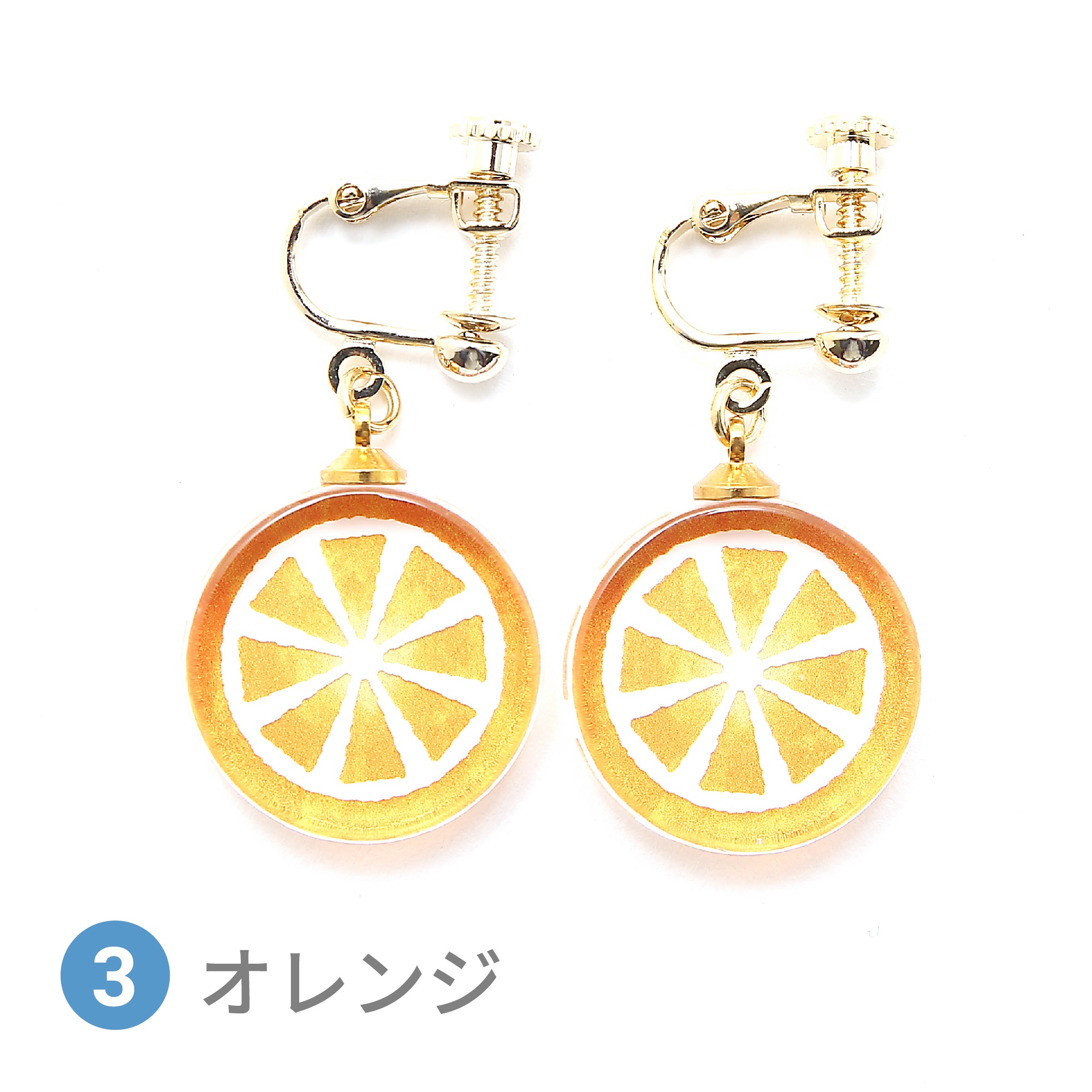Glass accessories Earring candy orange round shape