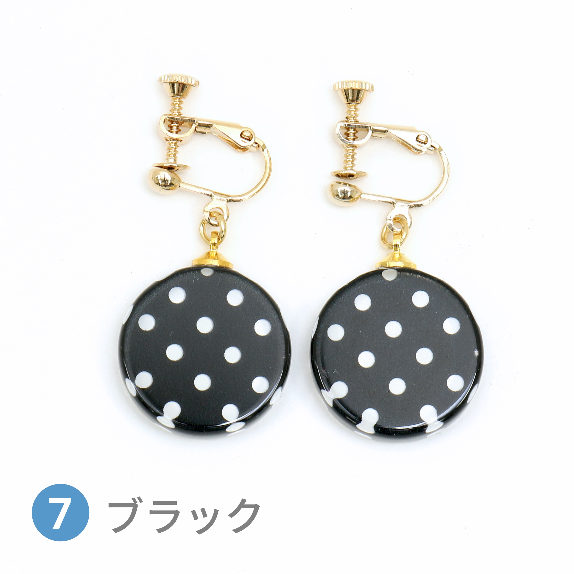 Glass accessories Earring DOT black round shape