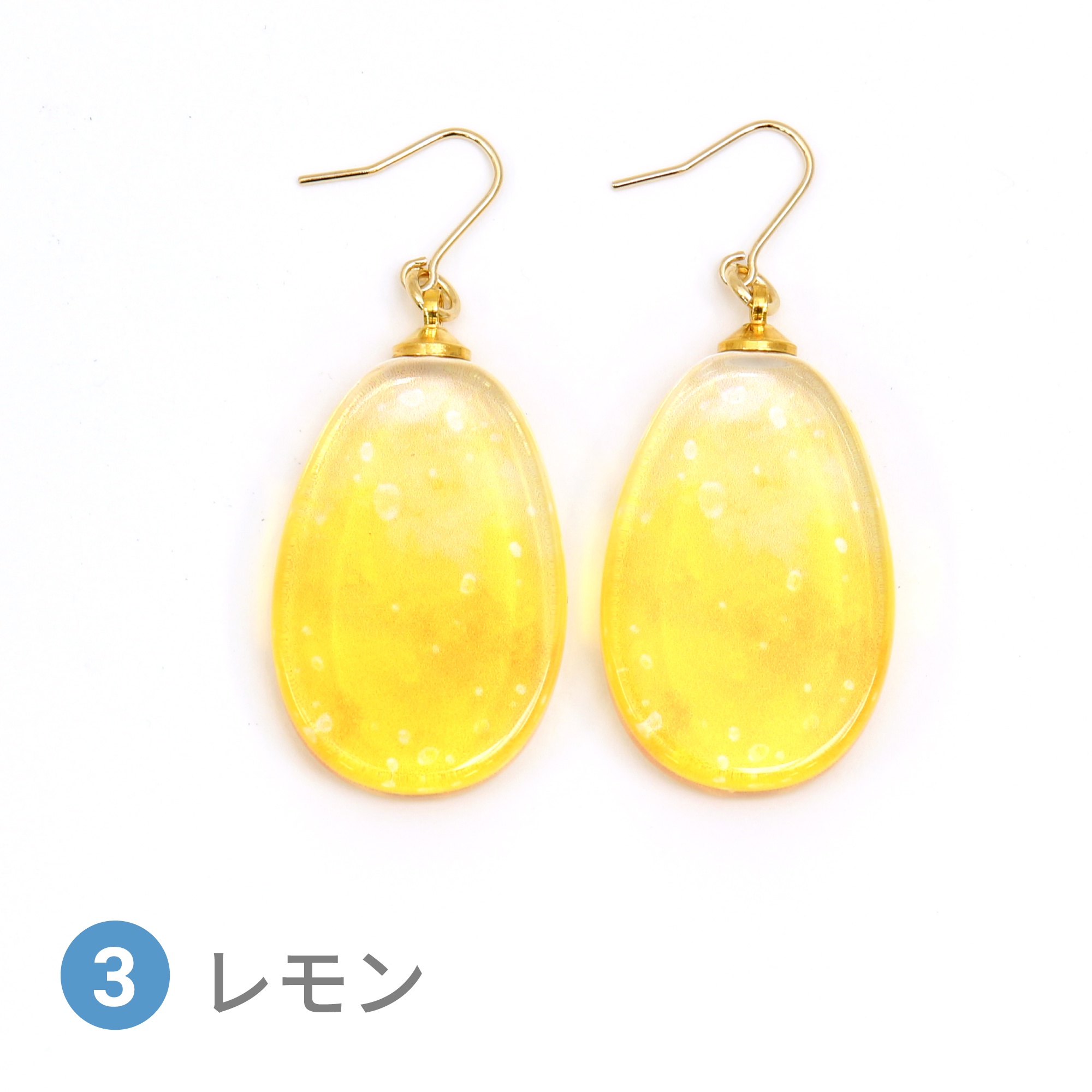 Glass accessories Pierced Earring SODA lemon drop shape