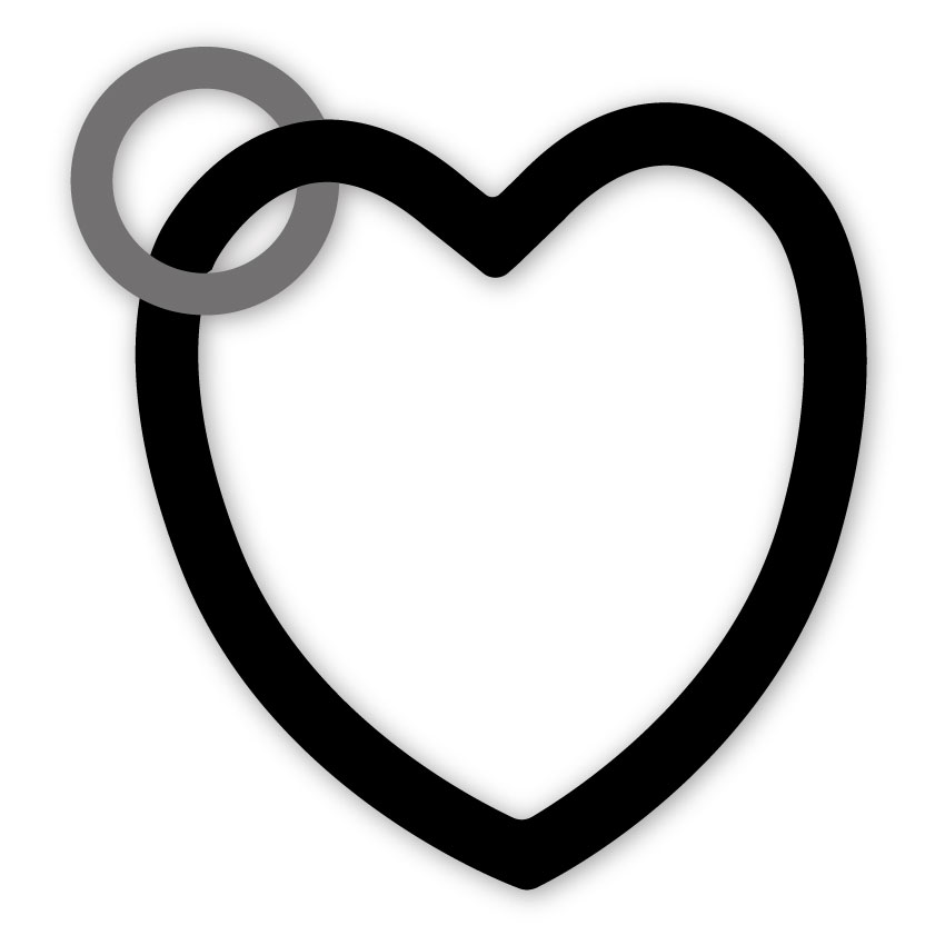 Cell phone ring heart black