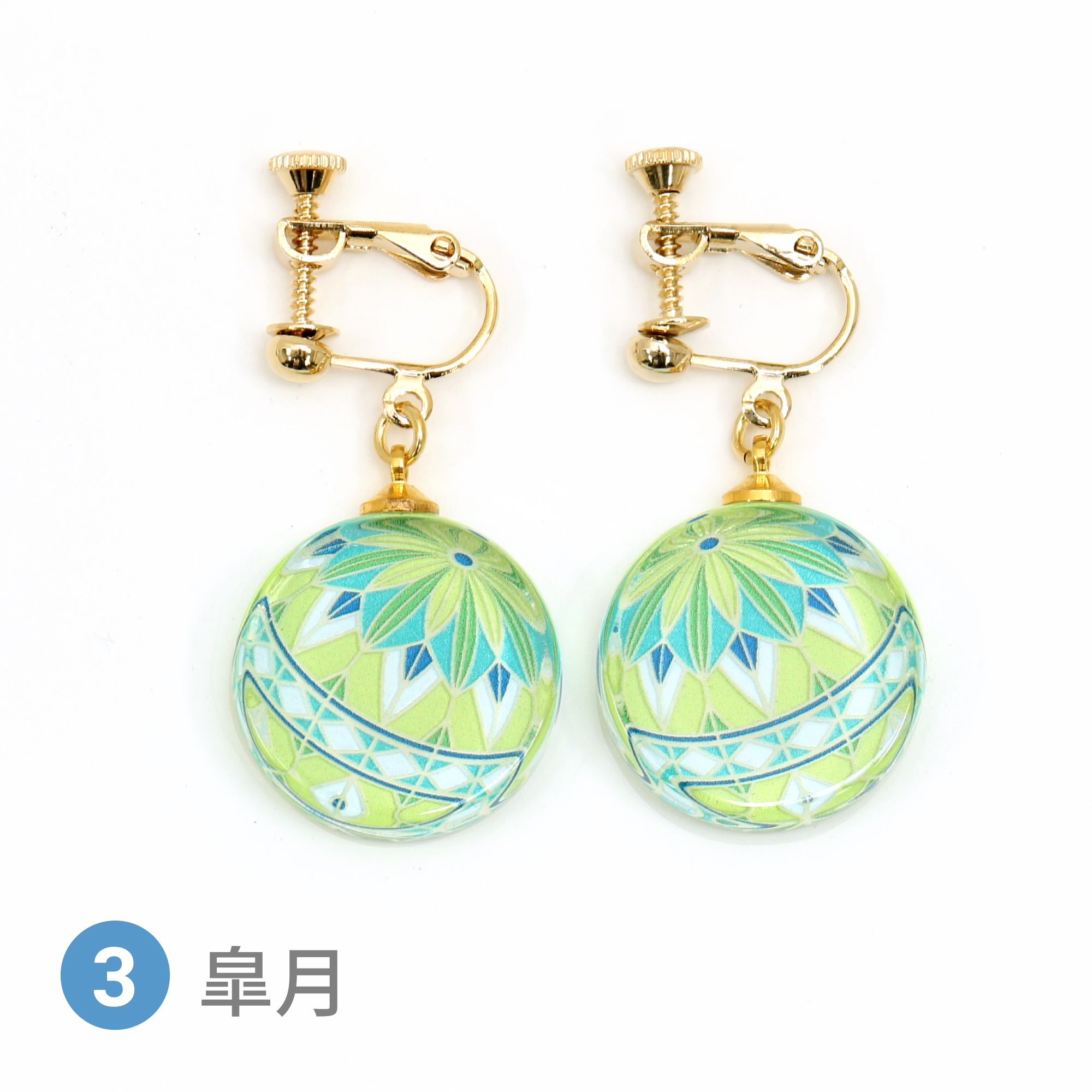 Glass accessories Earring TEMARI-ss- May round shape