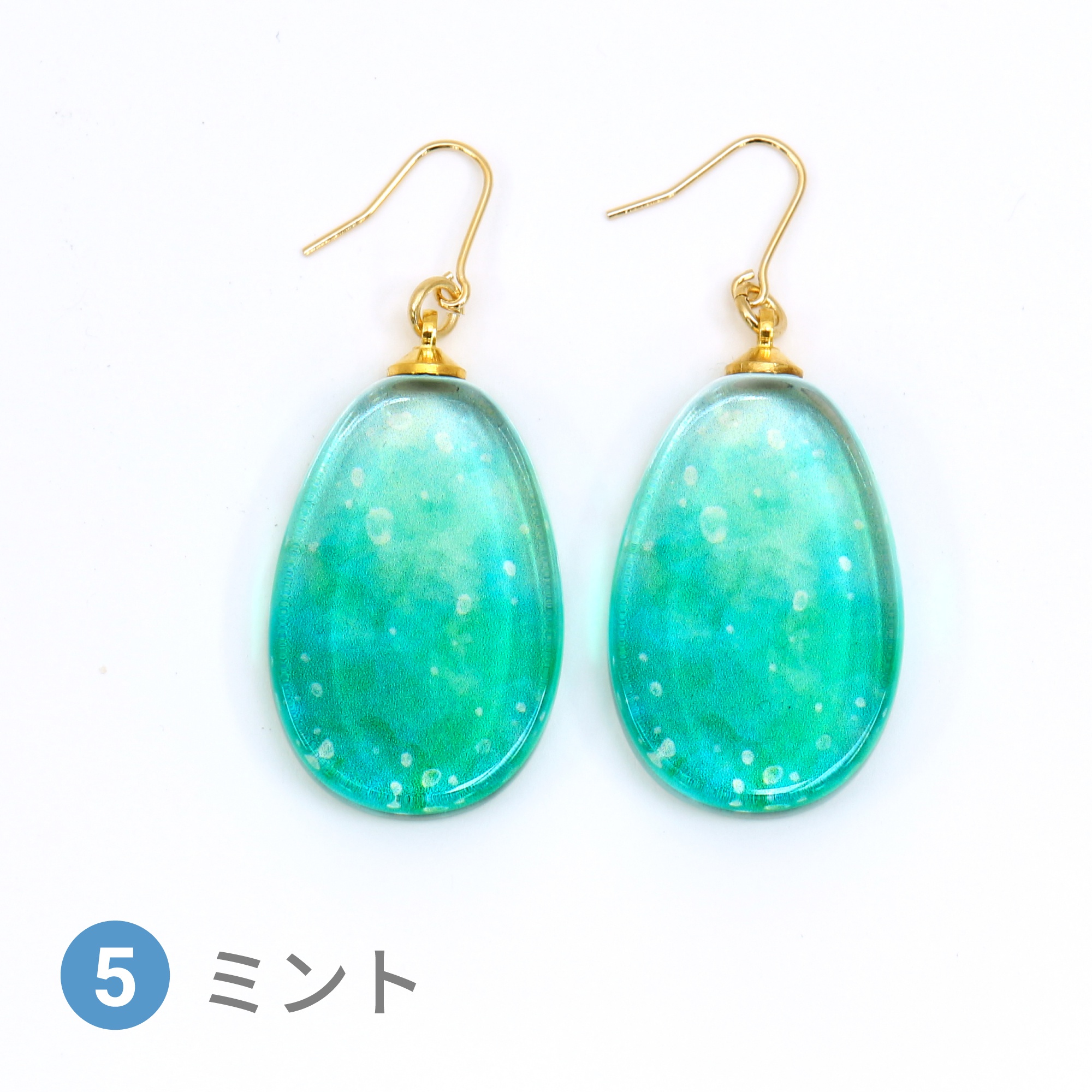 Glass accessories Pierced Earring SODA mint drop shape