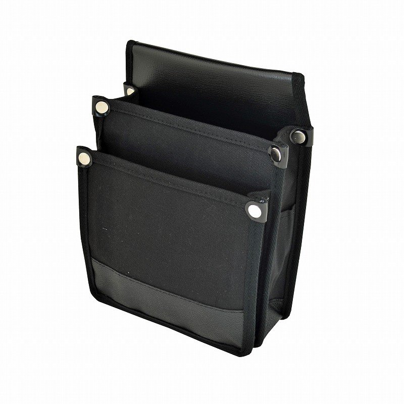 MARUKIN-JIRUSHI Canvas waist bag with inside pocket YK-07 Black with reinforcement