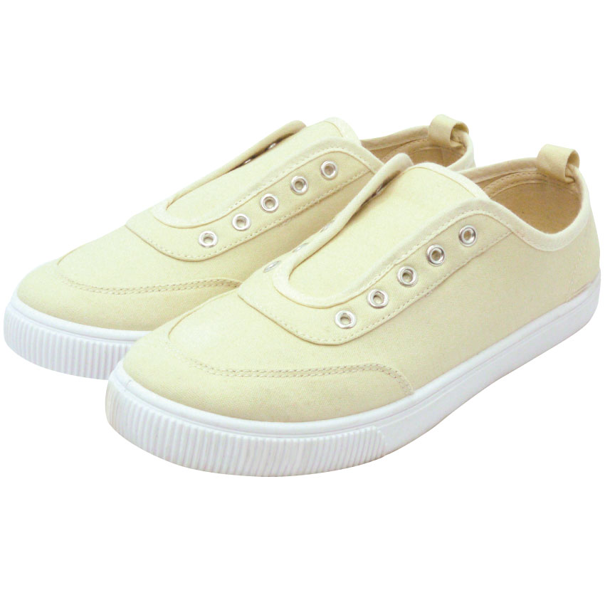 Laceless Side Gore Sneakers Ivory M