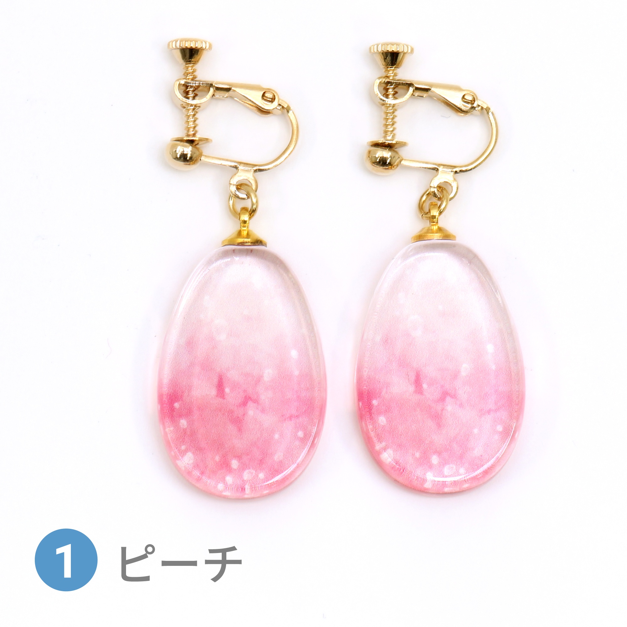 Glass accessories Earring SODA peach drop shape
