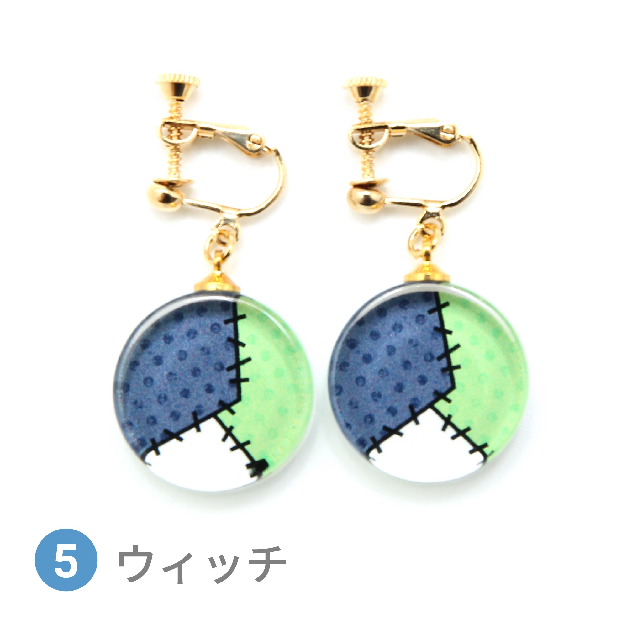 Glass accessories Earring PATCHWORK witch round shape