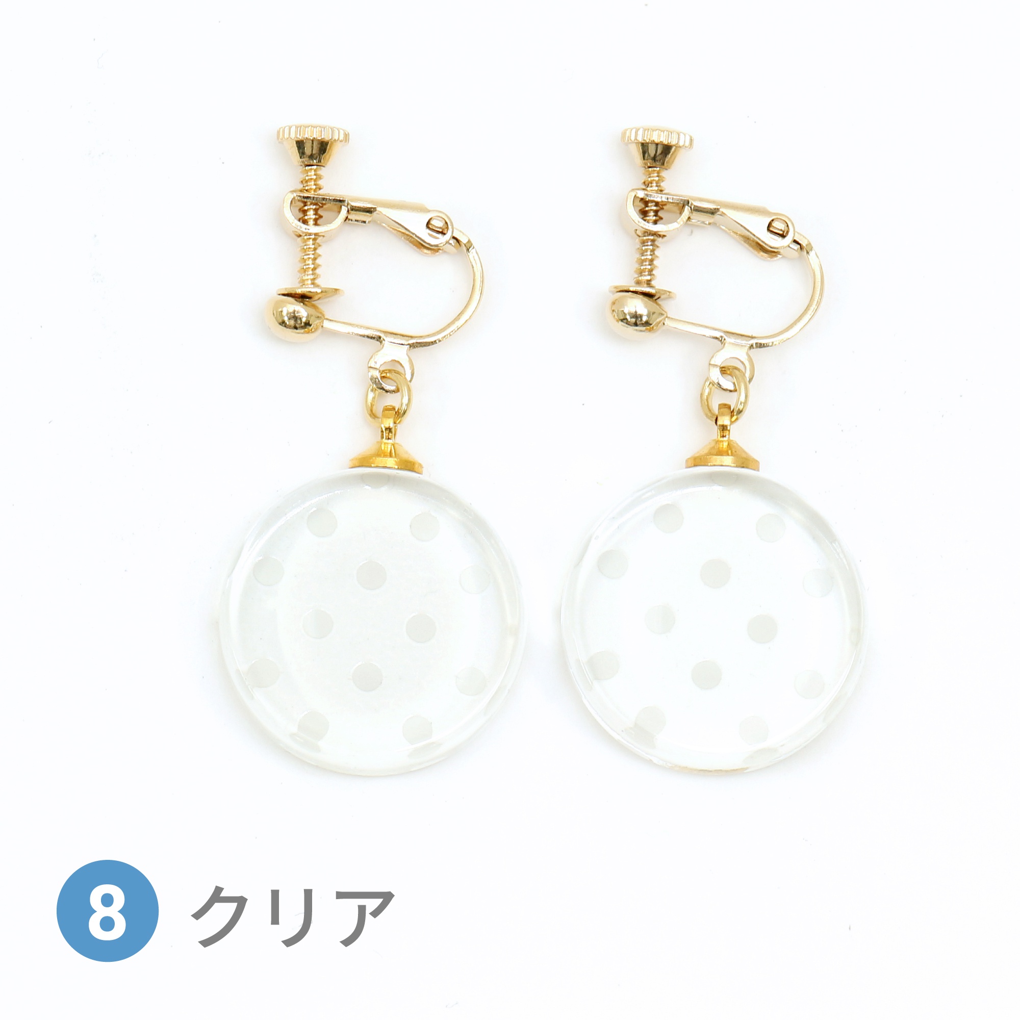 Glass accessories Earring DOT clear round shape