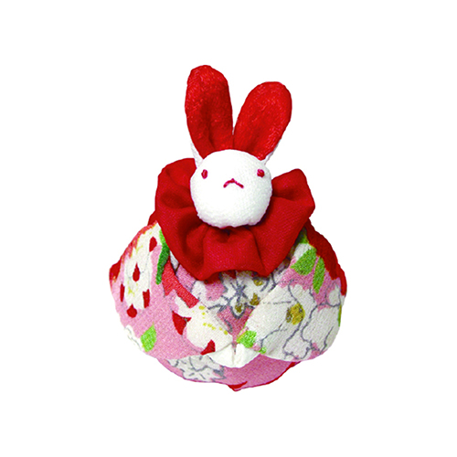 Moon rabbit, made in Japan, old silk, pure silk, Chikyuya, hanging accessory, lucky decoration