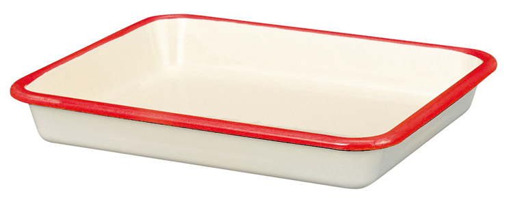 ENAMELED TRAY M NEW RED
