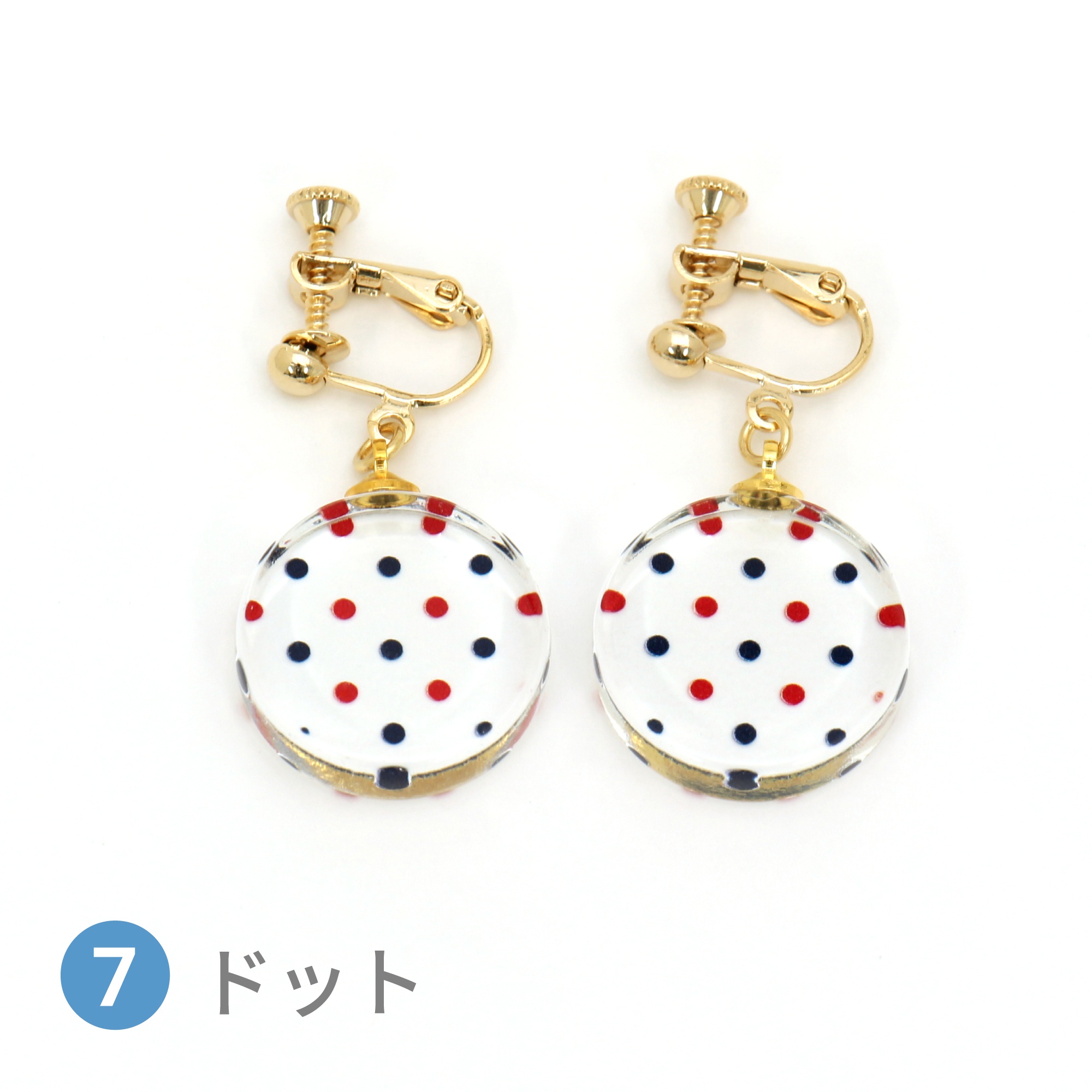 Glass accessories Earring MARINE dot round shape