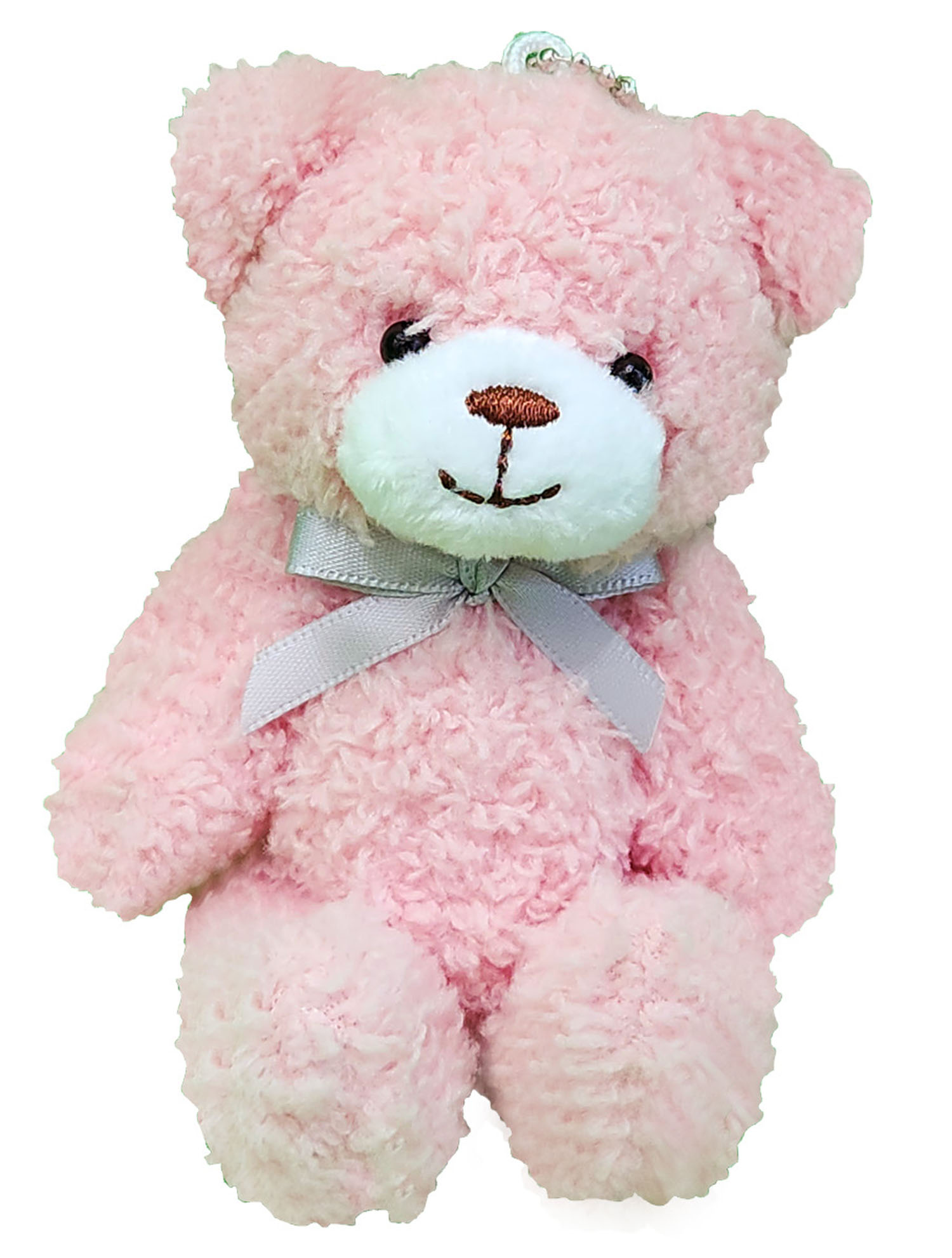 Mini mascot with ball chain, ribbon bear, pink
