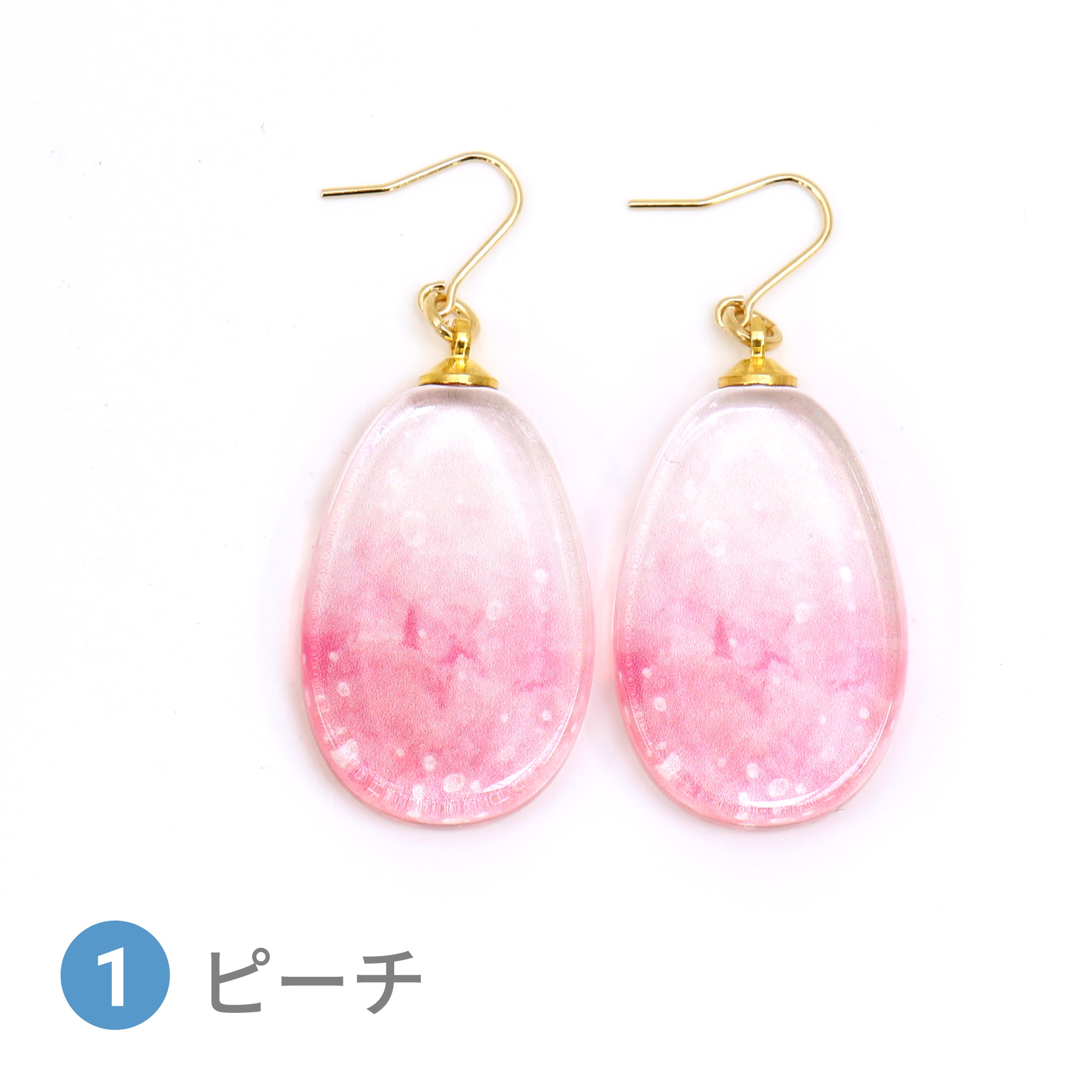 Glass accessories Pierced Earring SODA peach drop shape