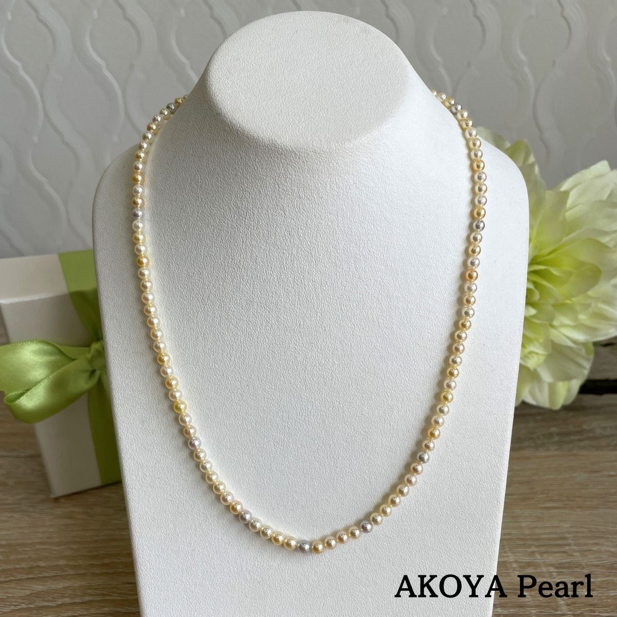 [AKOYA pearl] K18 babypearl necklace appropximately 40cm es-017