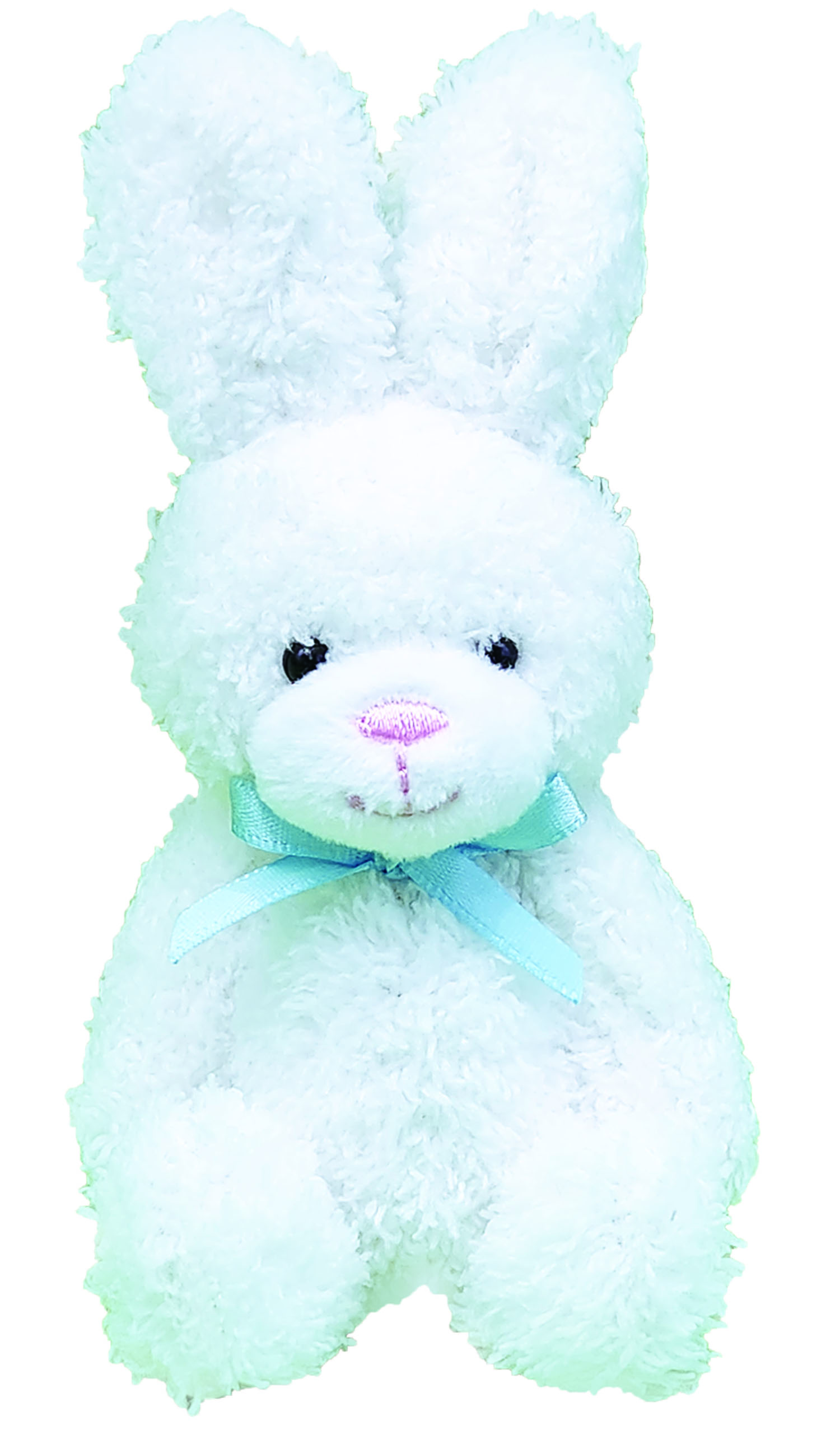 Mini mascot with ball chain, ribbon bunny, ivory