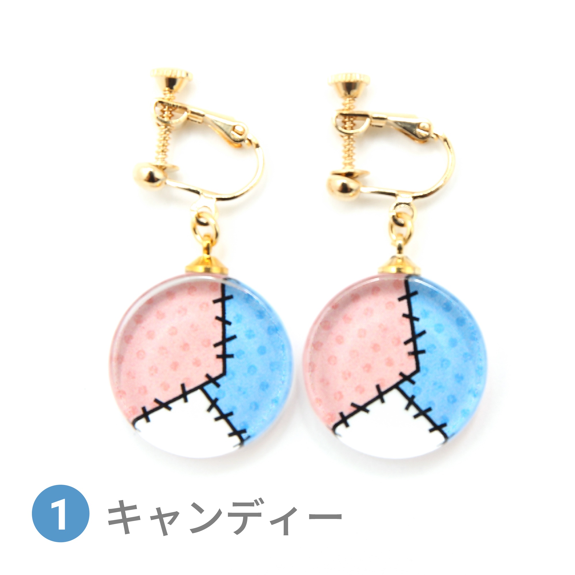 Glass accessories Earring PATCHWORK candy round shape