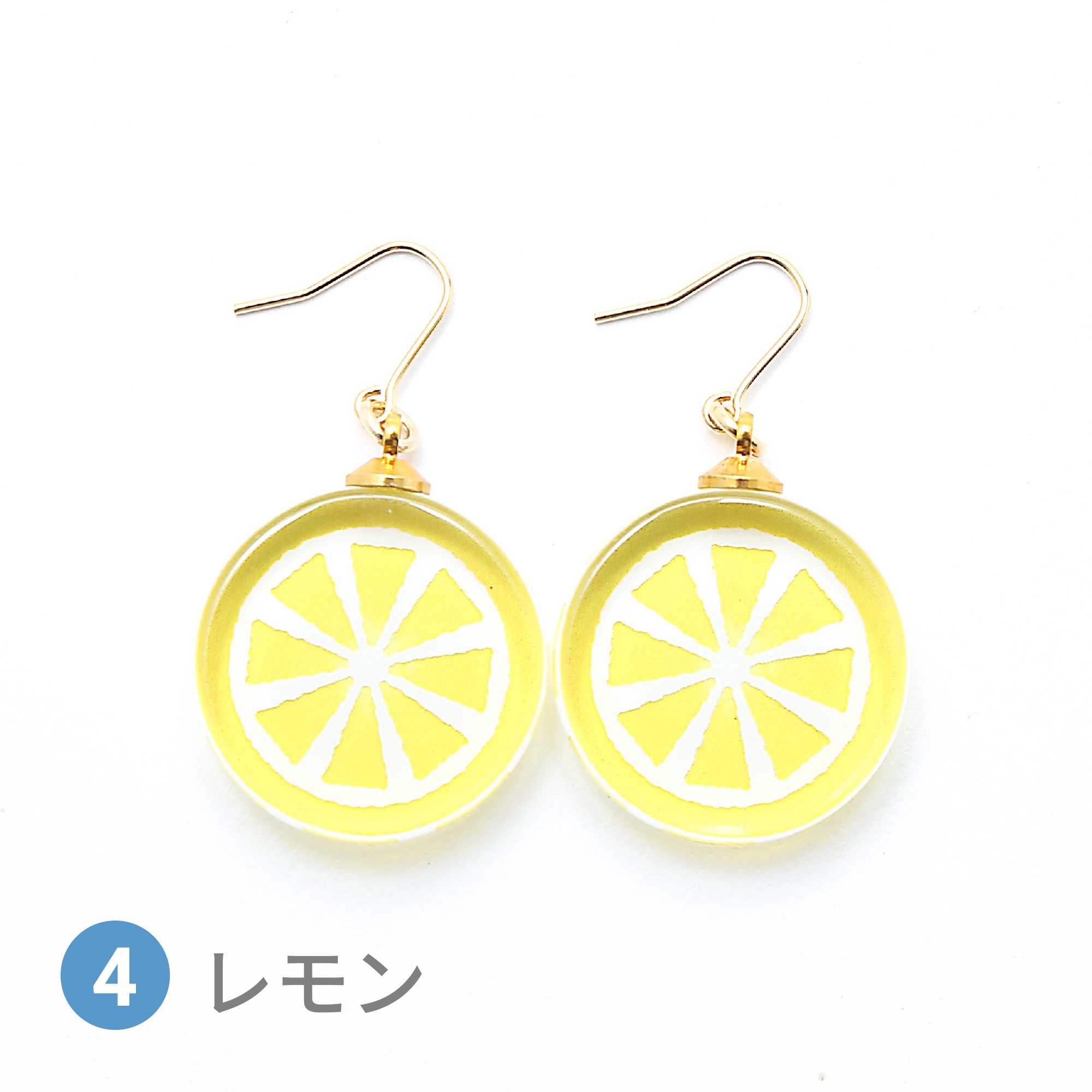 Glass accessories Pierced Earring candy lemon round shape