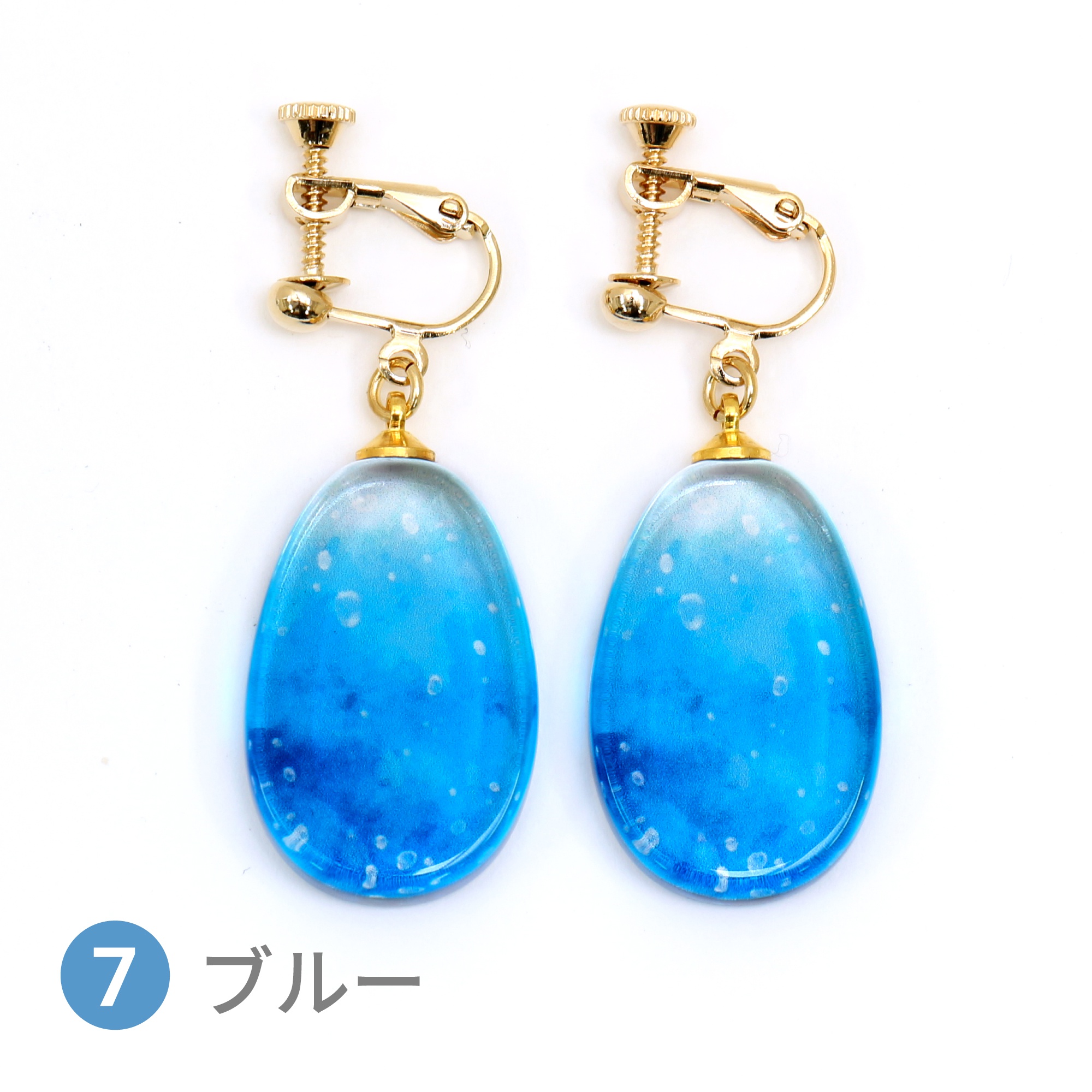 Glass accessories Earring SODA blue drop shape