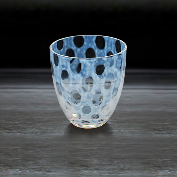 Taisho Roman glass tumbler, polka dots